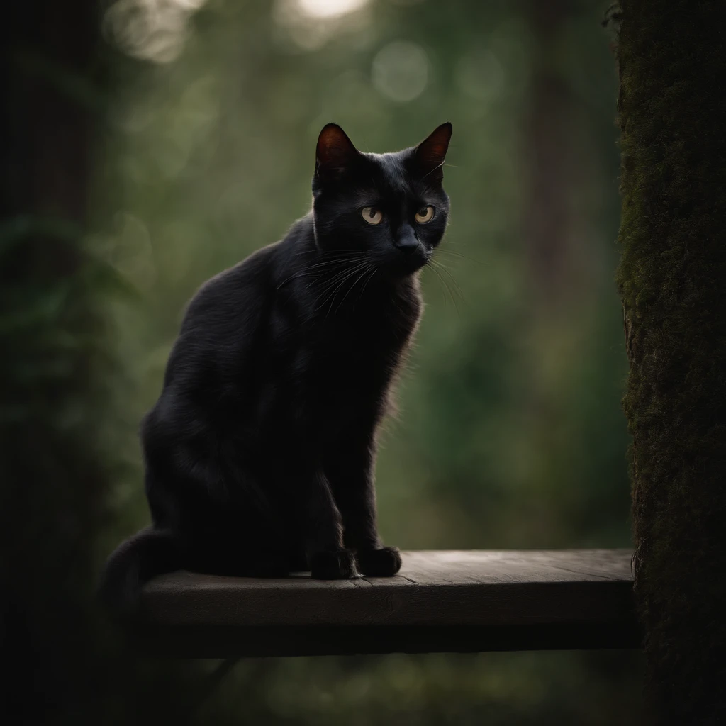 black cat, full figure, walking in the night, masterpiece, best quality, extremely detailed, cinematic lighting, detailed fur and eyes, 8k, realistic, award winning, photograph