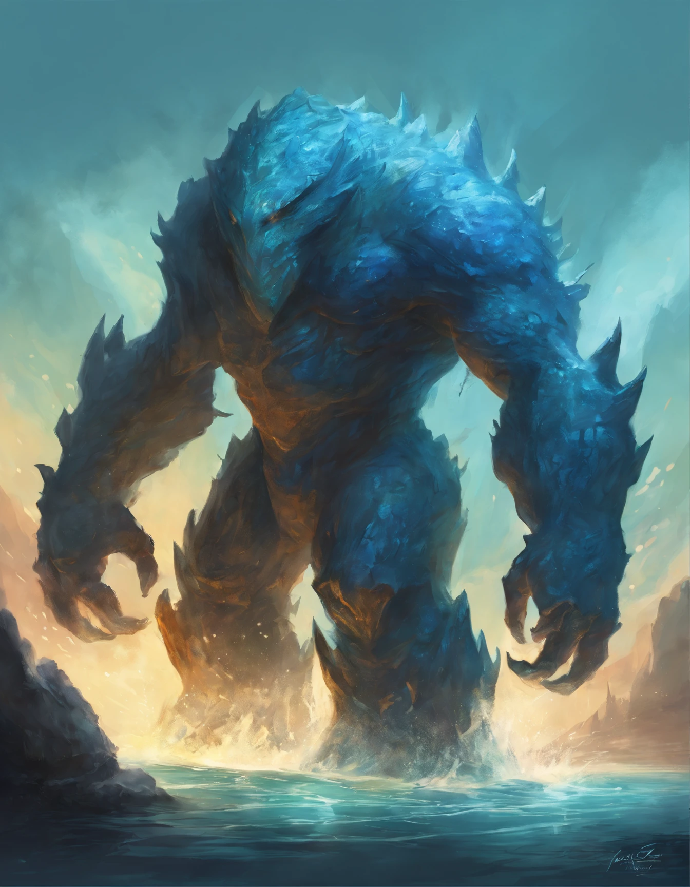 Guardian of the Deep is a legendary figure who inhabits the depths of the ocean. He is described as an imposing and gigantic creature, with gleaming scales that seem to twinkle in the darkness of the water. It is said that he has control over the sea creatures and is able to summon them to protect his kingdom. It is believed that those who challenge him are thrown into an endless abyss.