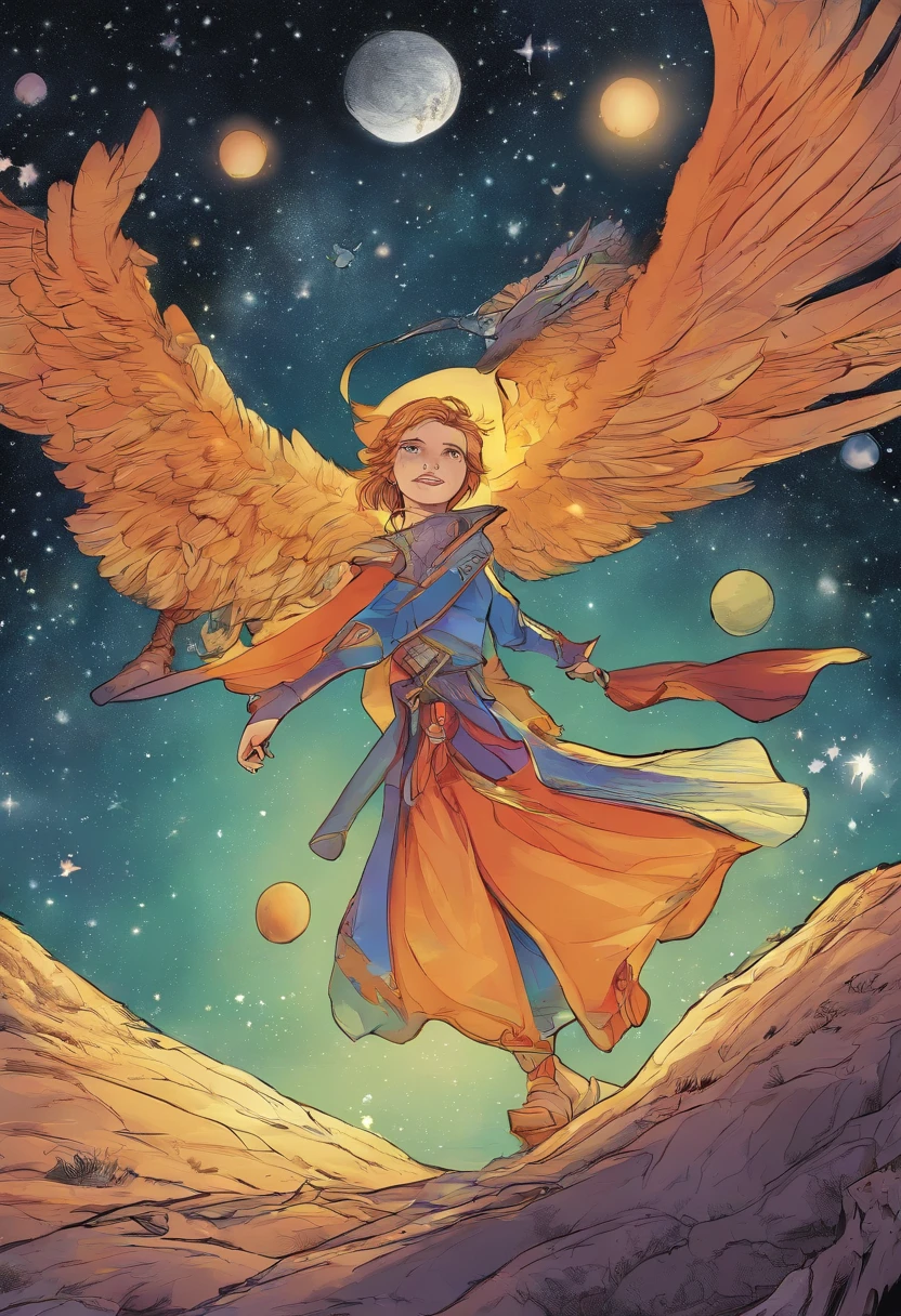 A shot of Zorax as a child, looking up at the stars.