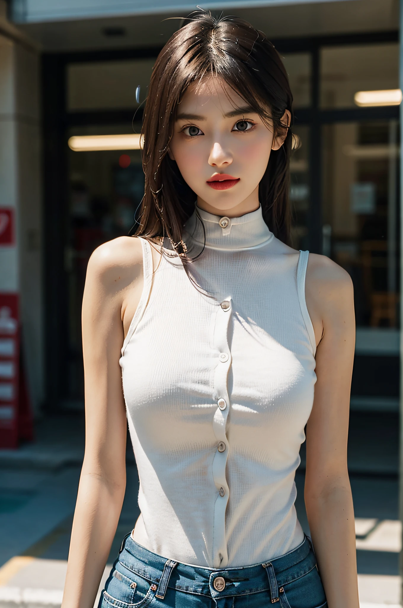 (8K、Raw photography、top-quality、masterpiece:1.2)、(realisitic、Photorealsitic:1.37)、ultra-detailliert、超A high resolution、1人、see the beholder、(((beautifull detailed face))、full body Esbian、is standing、kawaii hair style、((18year old))、(((Extraordinary beauty)))、((Young models))、((beauty legs))、(kawaii hair style)、(Underwear)、Colossal tits、、(Medium Shorthair)、((Gorgeous and cute underwear))