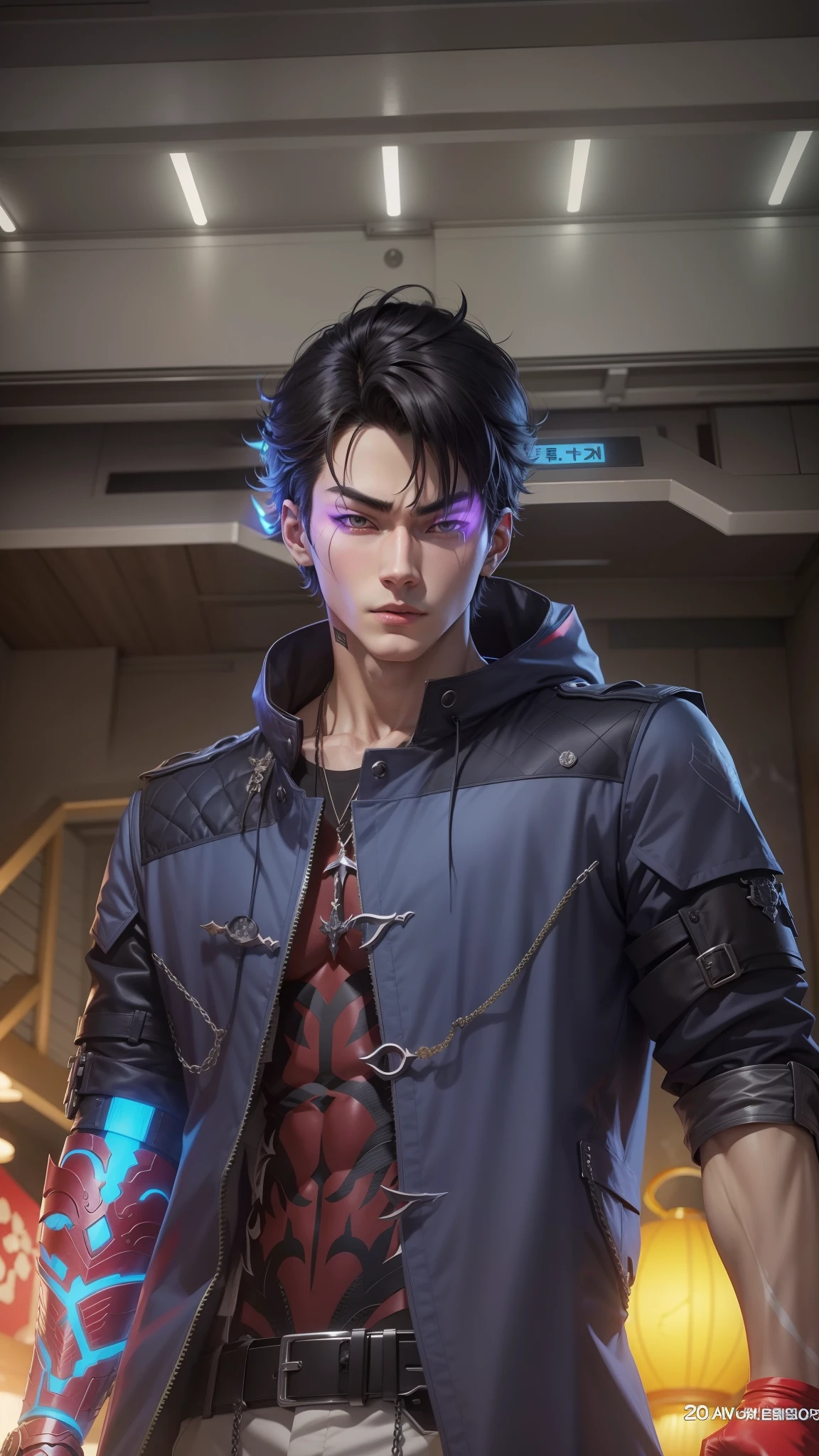 Anime villain, realistic, 1 boy, 20 years old, glow, Korea, cool, heandsome, 8k quality,