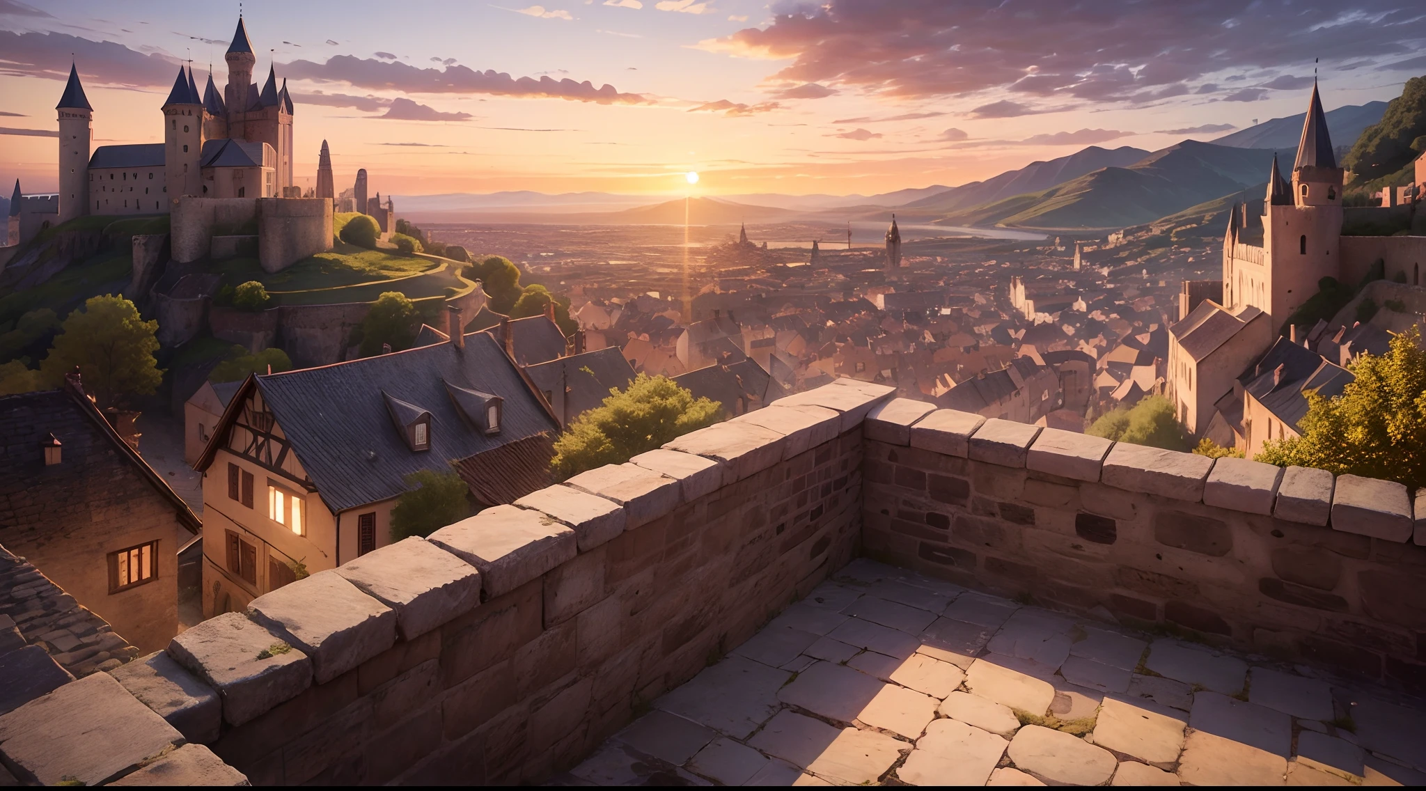 A historic medieval town with sunset views from Game of Thrones