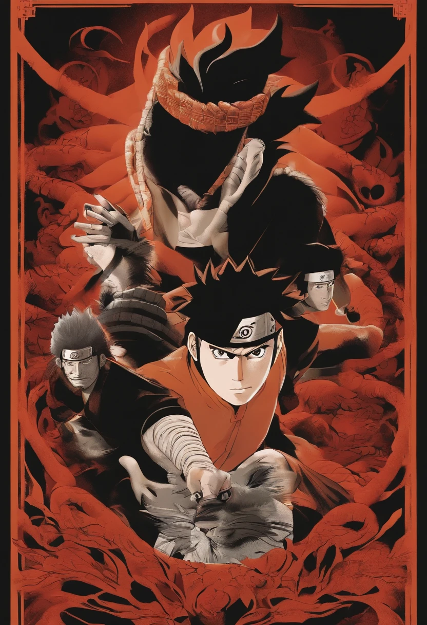 "Create a breathtaking movie poster inspired by Masashi Kishimoto's Naruto, showcasing the legendary yujiro hanma in all his glory."
