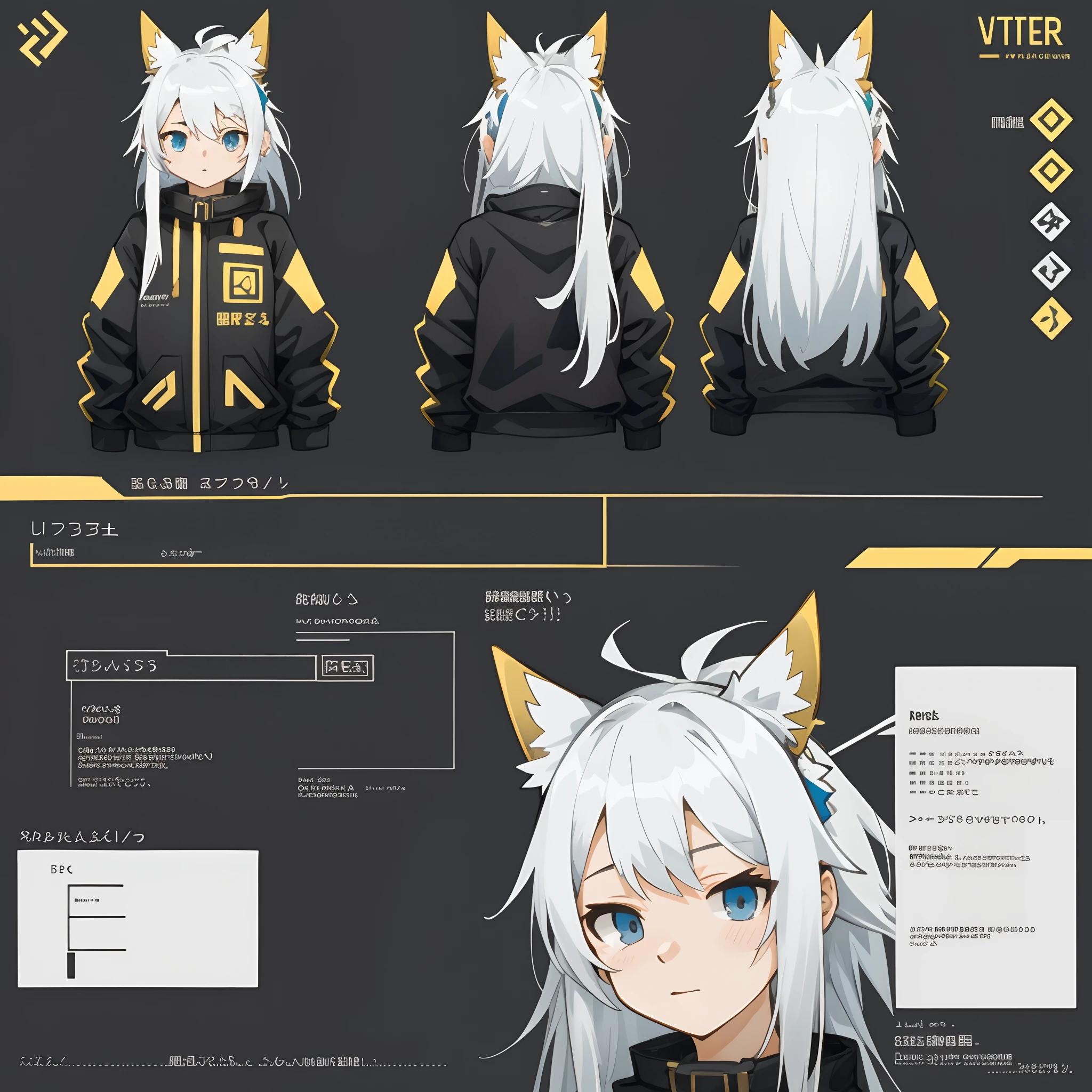 live2D character parts template, parts asset,live 2D vtuber model asset,