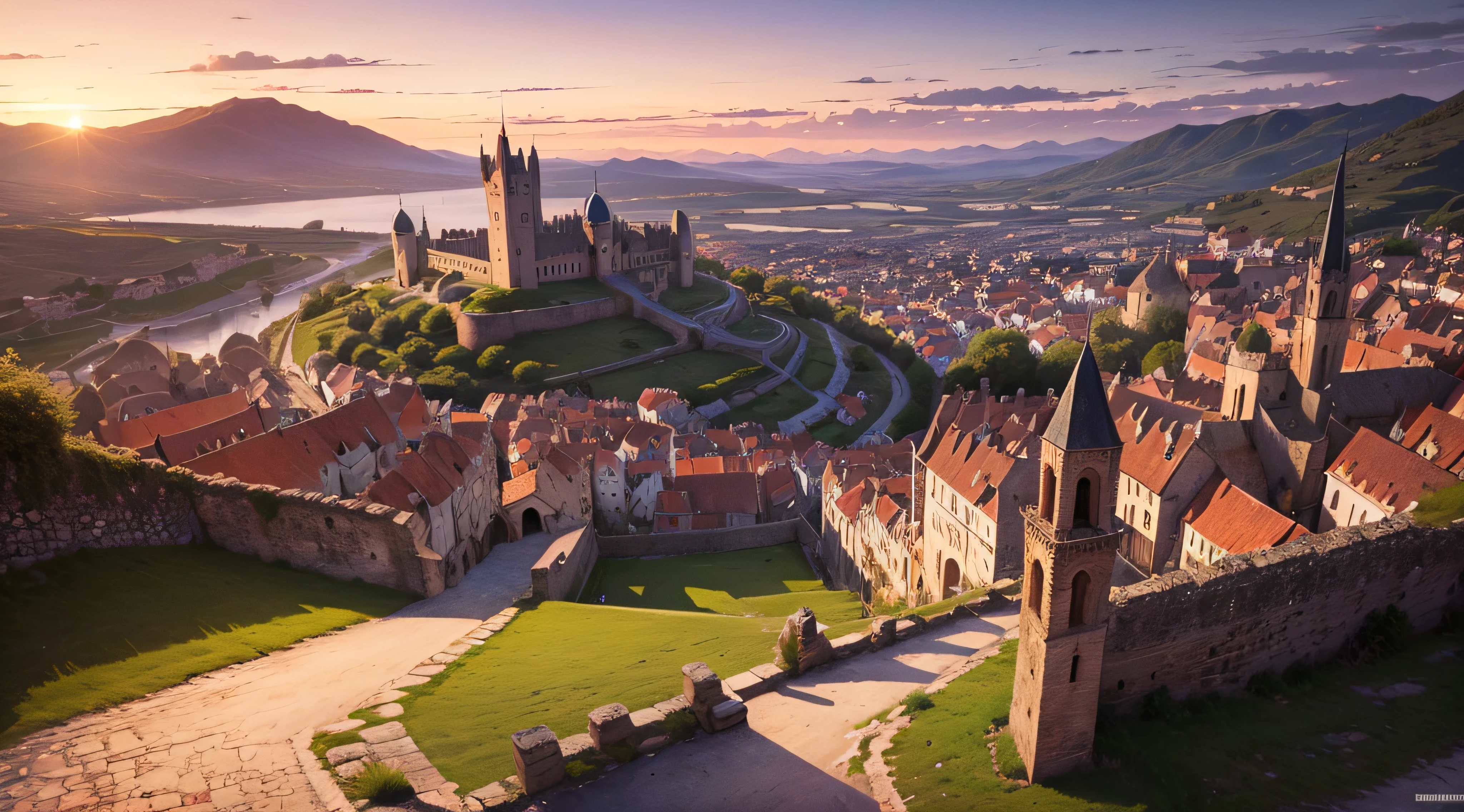 A historic medieval town with sunset views from Game of Thrones