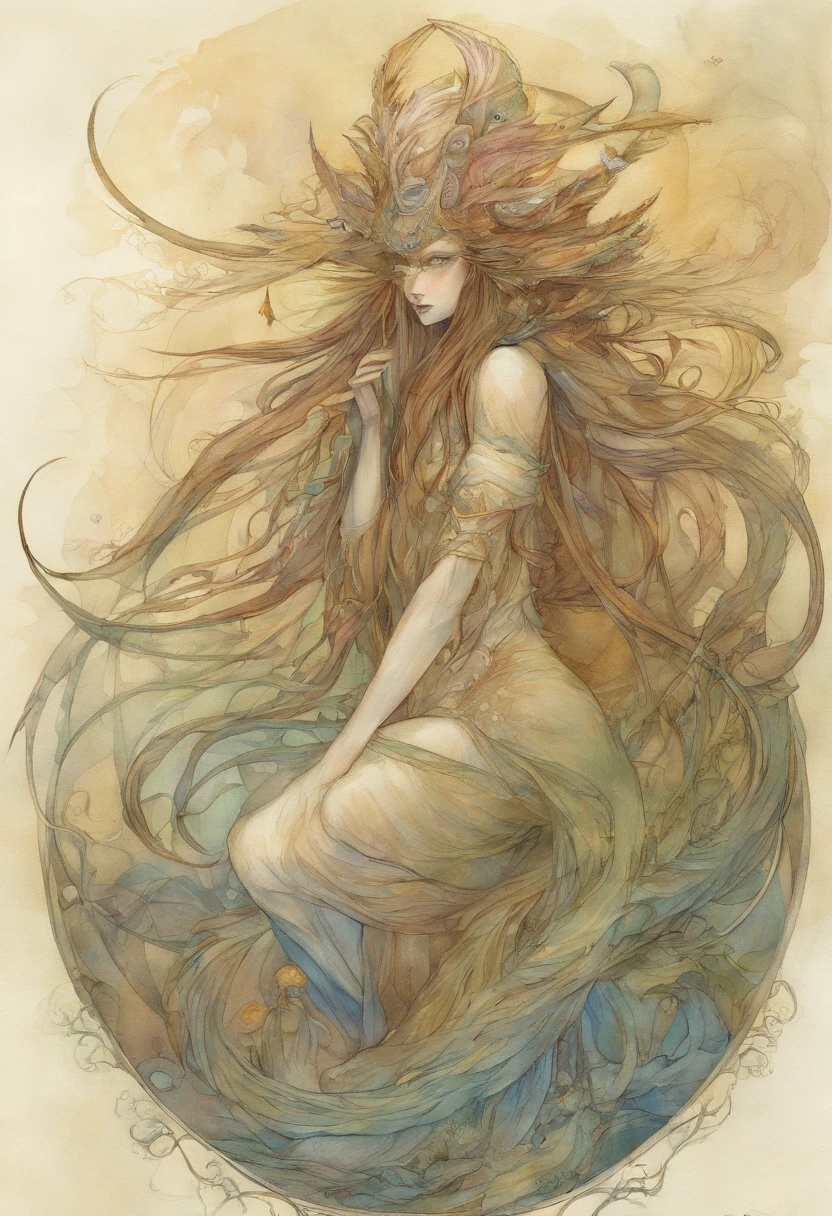 a drawing of a creature with a long nose and a long tail, concept art inspired by Brian Froud, tumblr, art nouveau, brian froud style, brian froud juan gimenez, style of jean baptiste monge, monge jean-baptiste monge, jean - baptiste monge, jean baptiste monge, tony diterlizzi and brian froud
