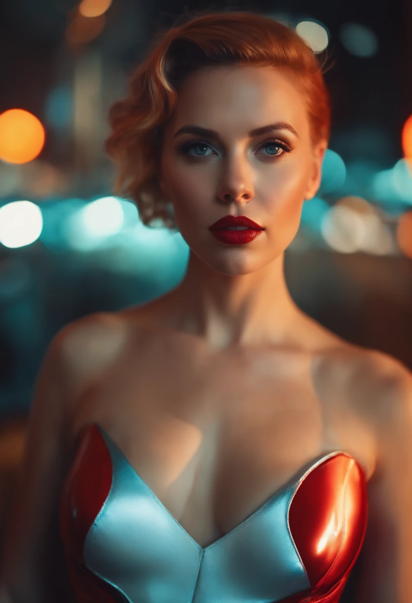 beautiful photo of scarlett johanssen, wearing a spideman costume, A stunning intricate full color photo of (sks woman:1), epic character composition, by ilya kuvshinov, alessio albi, nina masic, sharp focus, natural lighting, subsurface scattering, f2, 35mm, film grain, full body
