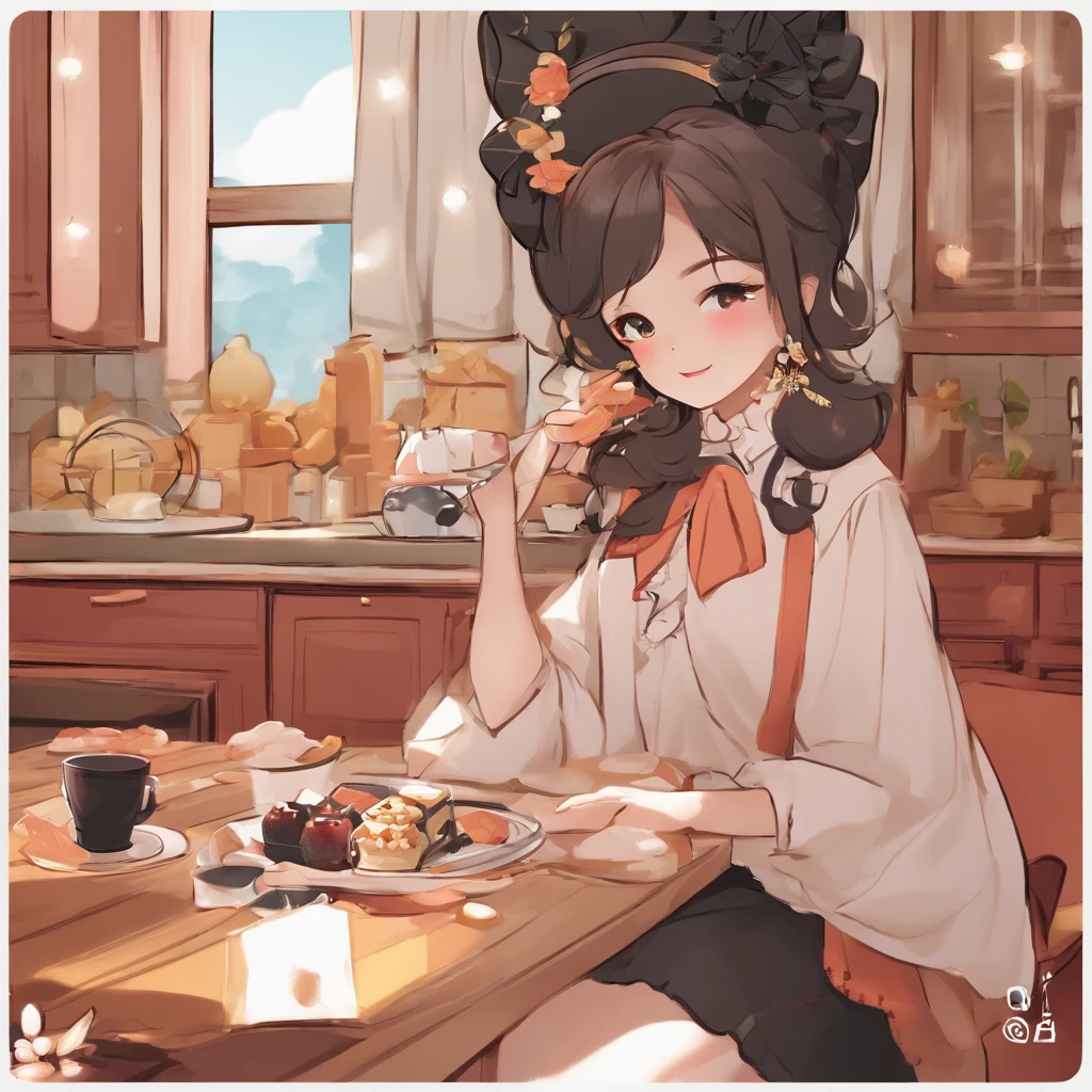 Cute Comic Q version people Q version items daily bright color rich material design sense The picture is square