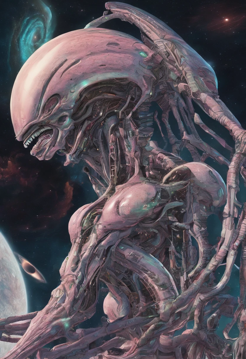 Huge boobs, breast, alien, space, spaceship, planets