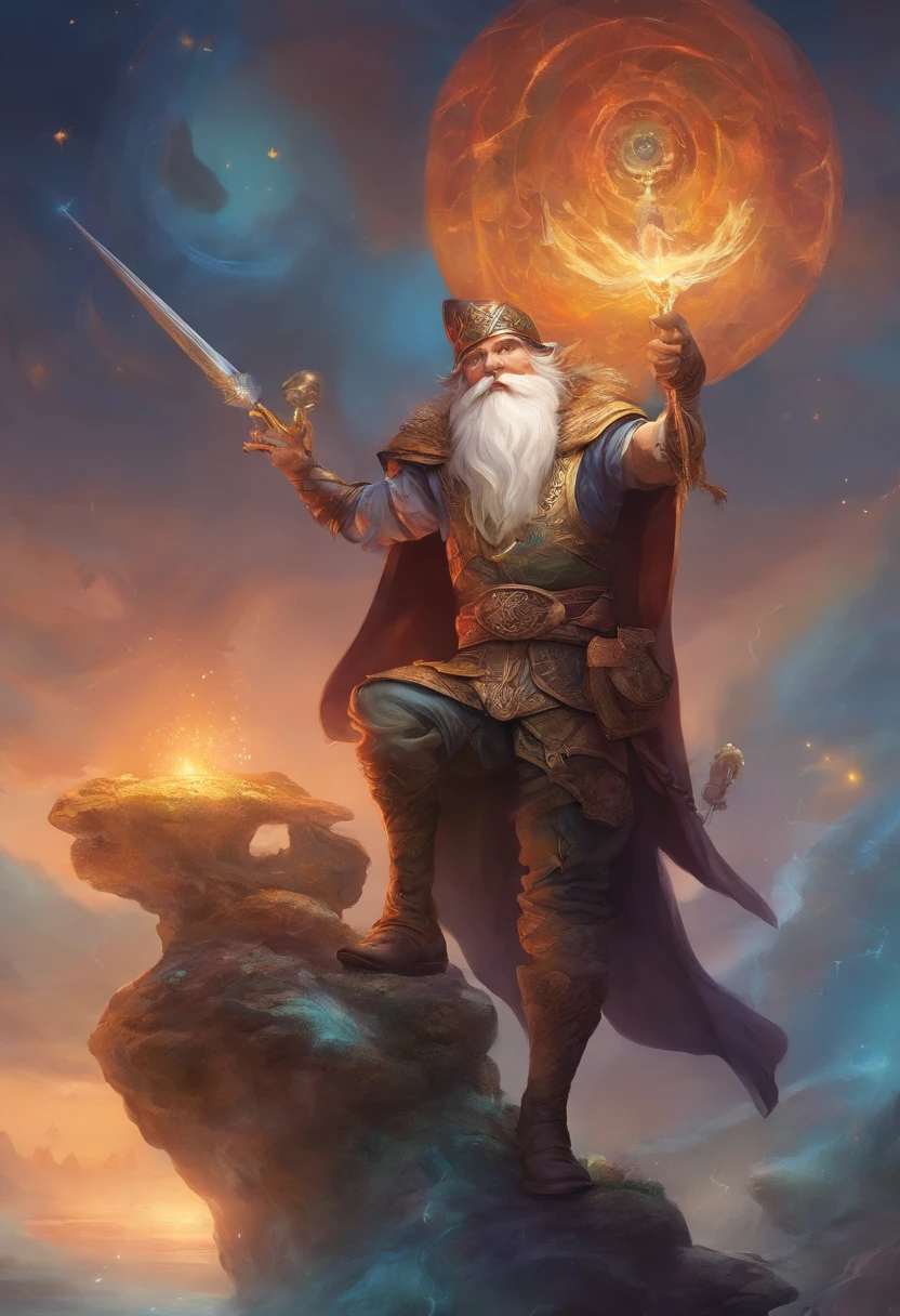 a close up of a figurine of a man with a spear, portrait of a gnome called eldon, gnome, evil alchemist gnome, a middle aged elf, gnome druid, dwarf, young half elf wizard, gnome illusionist, giving flasks to other gnomes, an alchemist gnome, cute funny figurine wooden, leaked image, resin miniature, comical
