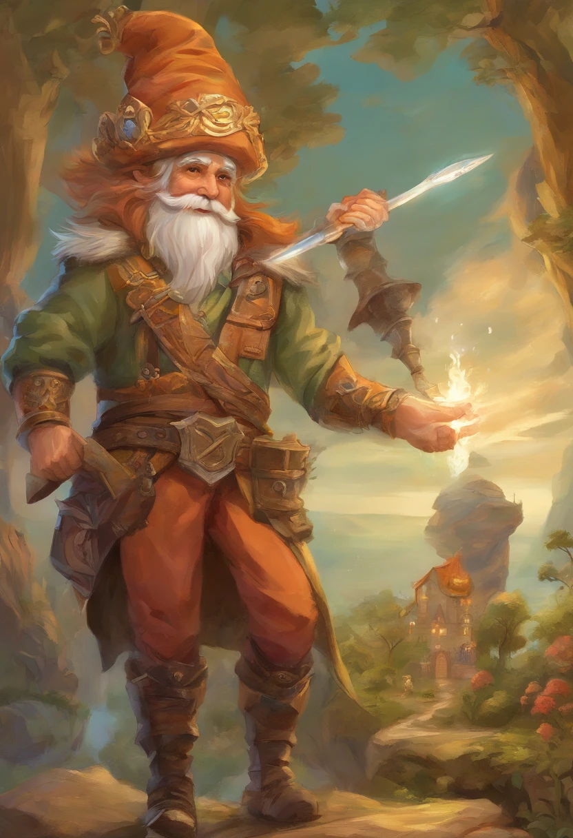 a close up of a figurine of a man with a spear, portrait of a gnome called eldon, gnome, evil alchemist gnome, a middle aged elf, gnome druid, dwarf, young half elf wizard, gnome illusionist, giving flasks to other gnomes, an alchemist gnome, cute funny figurine wooden, leaked image, resin miniature, comical