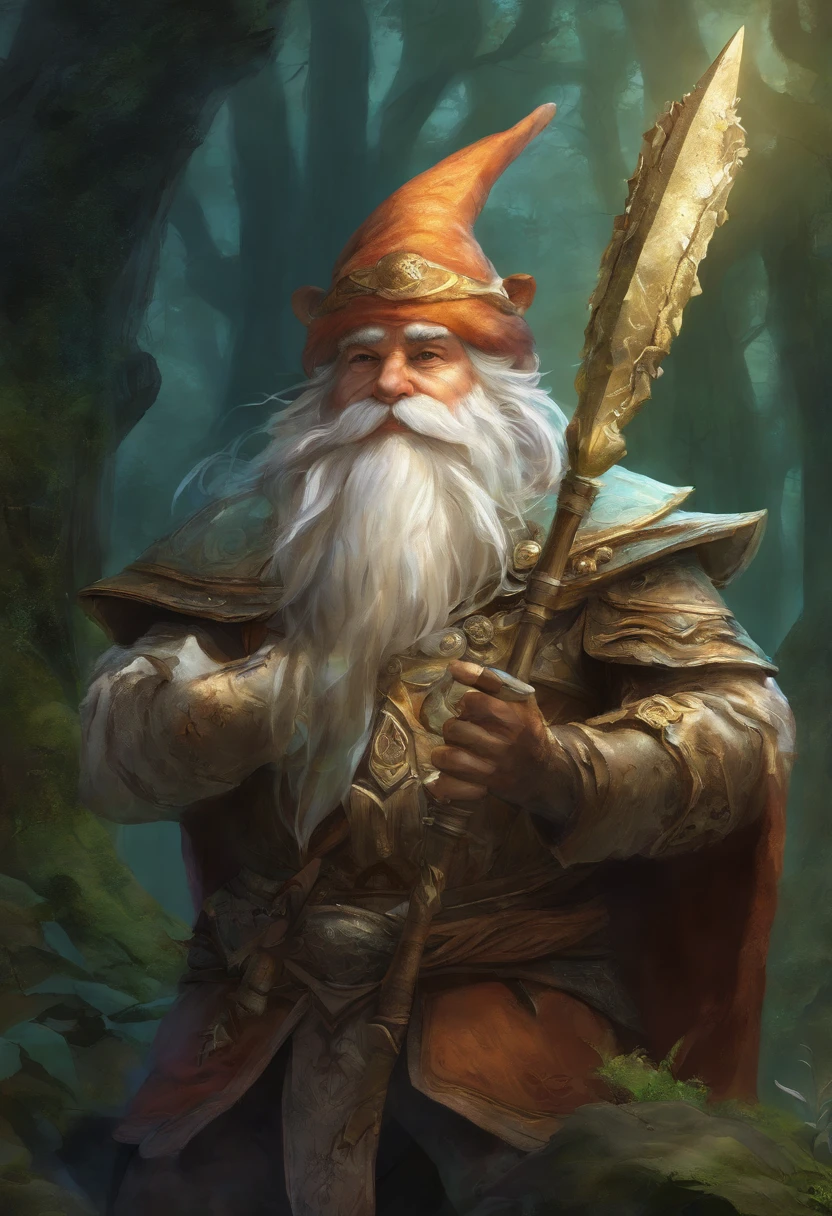 a close up of a figurine of a man with a spear, concept art by Wendy Froud, reddit, fine art, portrait of a gnome called eldon, gnome, evil alchemist gnome, a middle aged elf, gnome druid, dwarf, young half elf wizard, gnome illusionist, giving flasks to other gnomes, an alchemist gnome