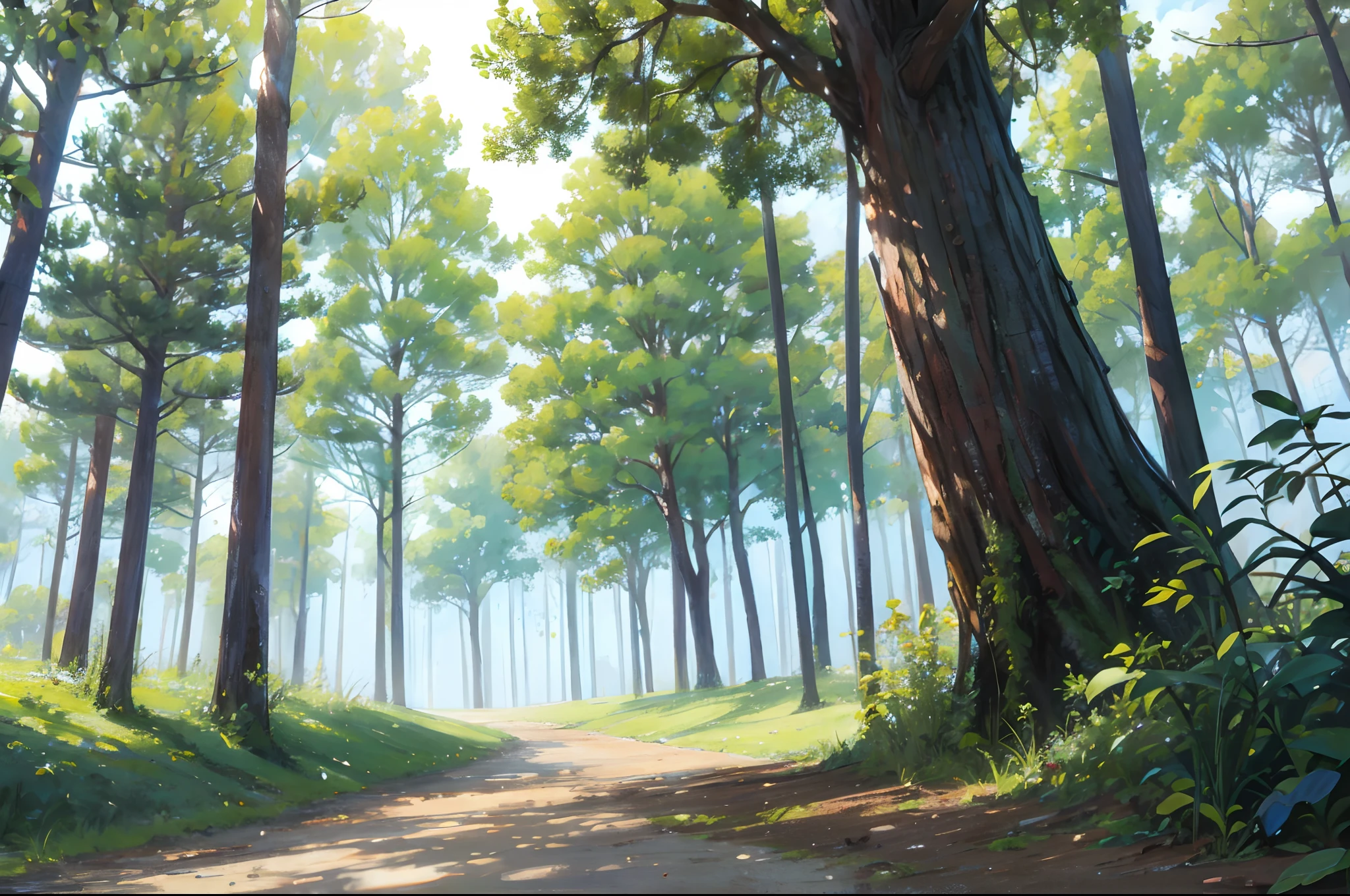 training grounds, surrounded by towering trees