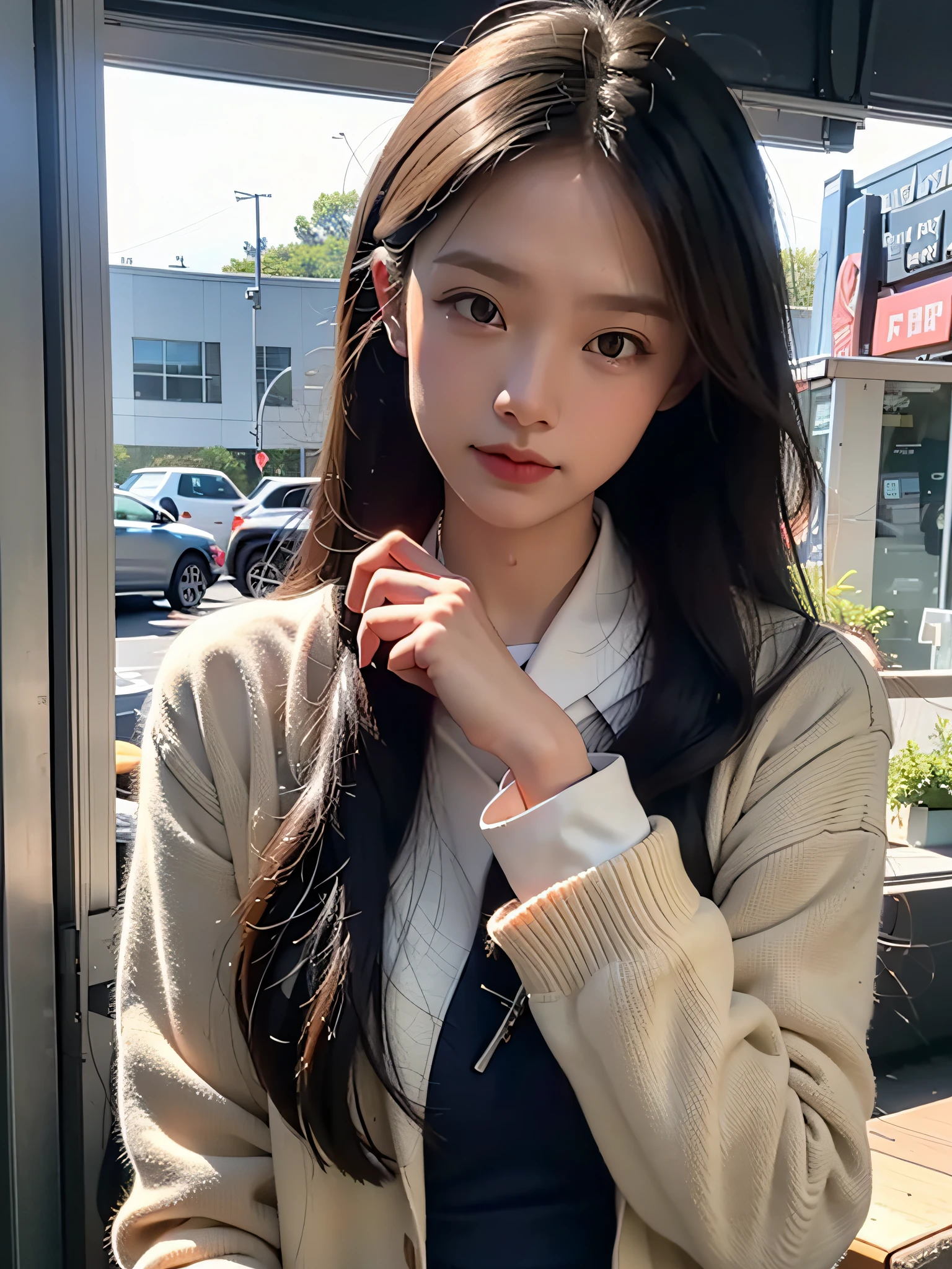 best qualtiy，（RAW photos：1.2），（tmasterpiece：1.4），（realisticlying：1.4），（A high resolution：1.4），1girll，facelight，depth of fields，Flight attendants，intricately details，8K，The is very detailed，Epic background，Photography,  extreme detailed details,