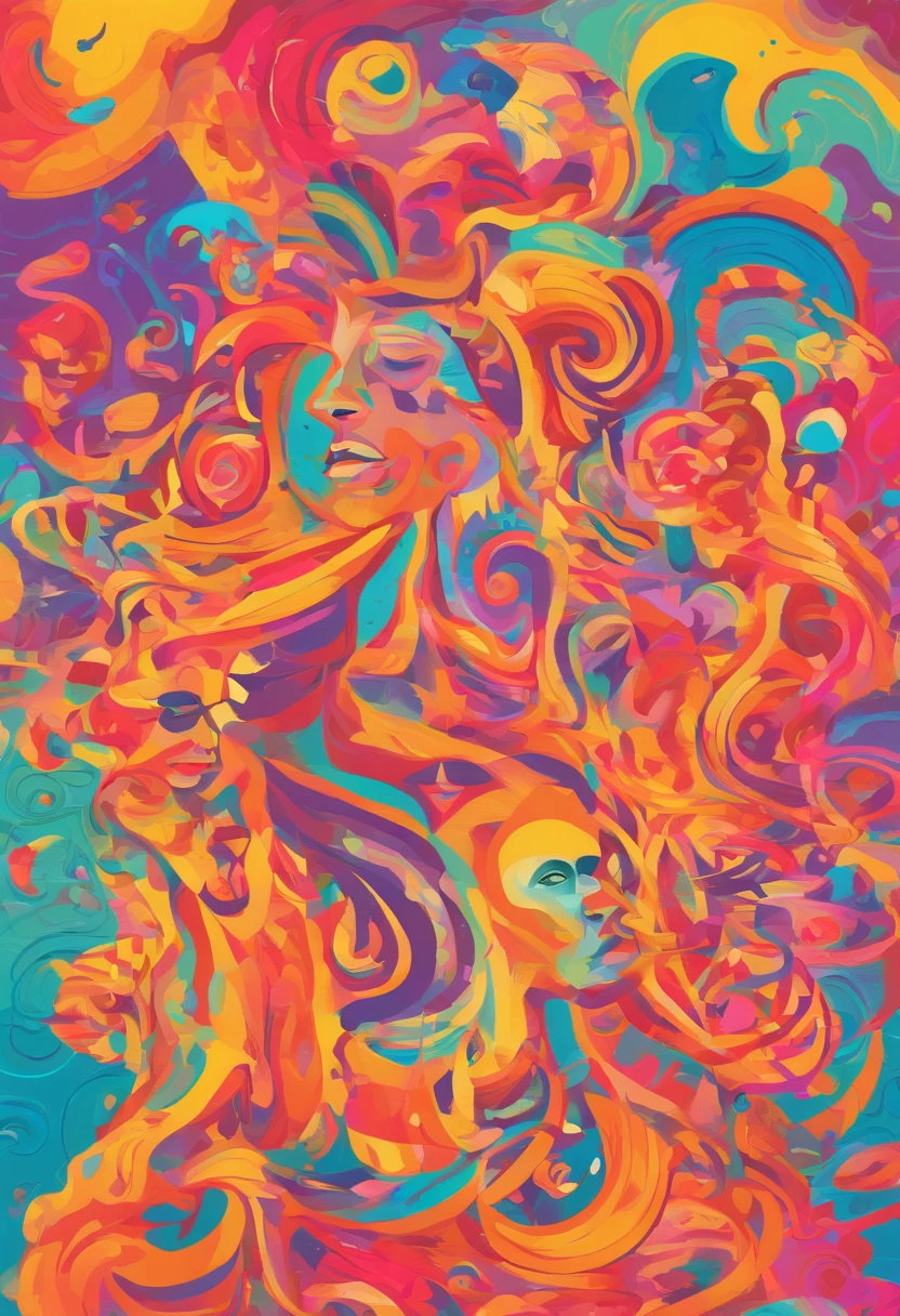 multiple expressions, multiple poses, different outfits, high color, surreal, retro, pencil, beautiful face, high detail face
