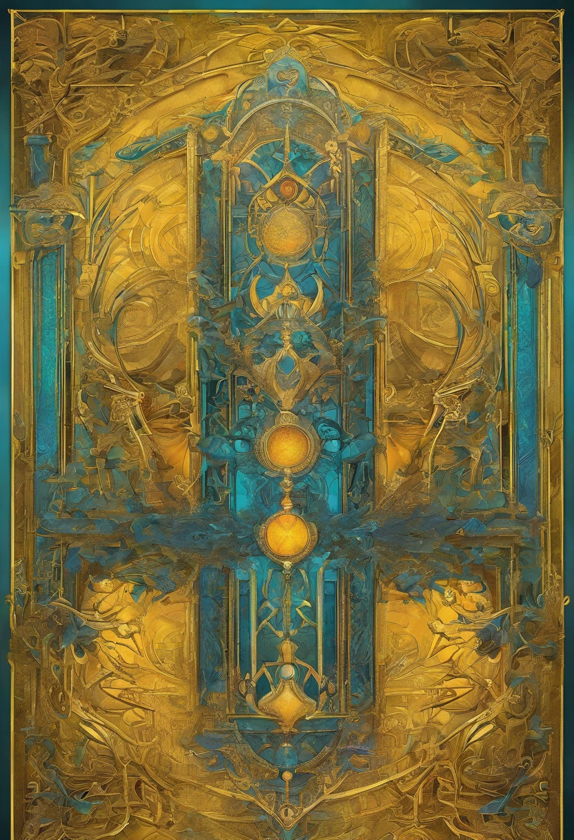 Masterpiece, Best quality, High quality, 1boys, Digital painting, Gatekeeper of prompts, Gatekeeper, key, portal, fantasy, fine art, Digital art, magical, mistic, Ethereal, Unique style, highly textured, Intricate details, Vibrant colors, ((by J.r.r. Tolkien, Salvador Dali, author：Brian Froud)), absurderes, Dynamic pose, Be vigilant gestures, gate, Fantasy art, magic, Aegis, Surreal, sigature, (evil grin smile, grin), Yellow eyes