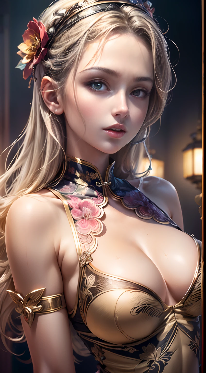 (Best quality, Masterpiece, Extremely detailed CG, Game CG:1.5), full bodyesbian,1 girl,An extremely delicate and beautiful girl, Extremely detailed eyes and face, beautiful detailed glow,Lagasprín,on cheongsam,Medium breast, illustration, Cinematic lighting, Best shadow,(White background:1.3)