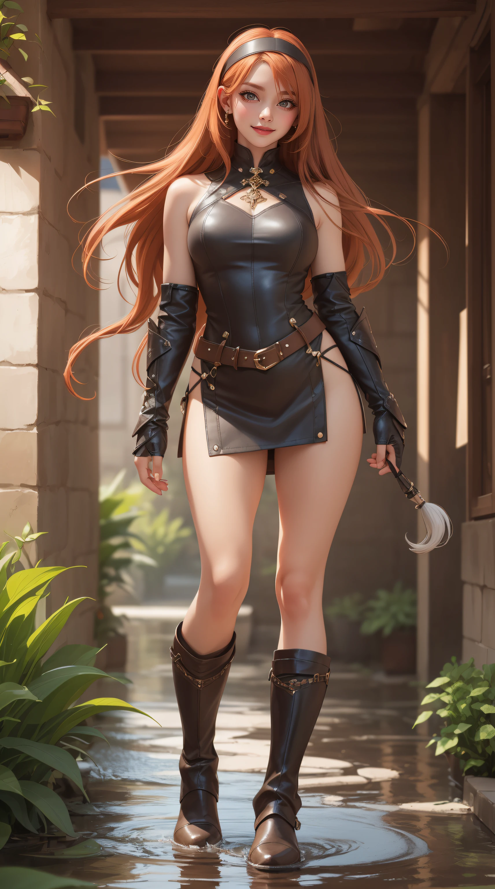 ((best quality)), ((masterpiece)),((detailed)), 1 elf girl with red hair, redhair, green pupils, focus on face, eighteen years old, sexy, sensual, long legs, athletic body, well-toned body, skinny body, fullbody, large breasts, skinny thighs, slim, medium hair, long eyelashes, elf ears, medieval street, medieval setting, medieval people in the back, (((hands tied))), metal cuffs, blushing girl, sweat on the body, standing, (((blushing face))), (((metal slave collars))), (((chain leash))), crying face, frontal, no clothes, no panties, no bra, naked, ((naked woman)), ((nude)), (((arms behind back))), sweat on body, wet body, humiliation, public humiliation, ((anxious face))