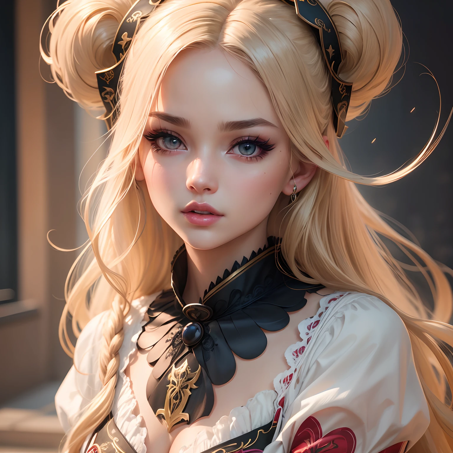8k, realistic, ultra quality, beatiful girl, Stern anime girl, (Highest Quality, Amazing Details:1.25), cinematic lighting, unique, high-quality, very long hair, hair intakes, makeup, lipstick, eyelashes, ultra detailed eyes, ultra detailed face, ultra detailed lips, ultra detailed lipstick, ultra detailed makeup, 18 years girl, masterpiece, 8k