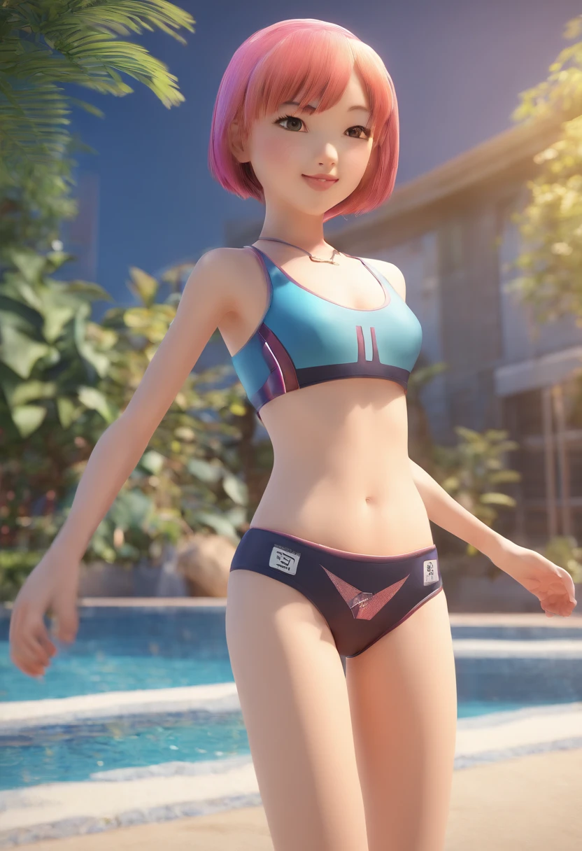 s girl elementary student japanes Twin-tailed swim wears