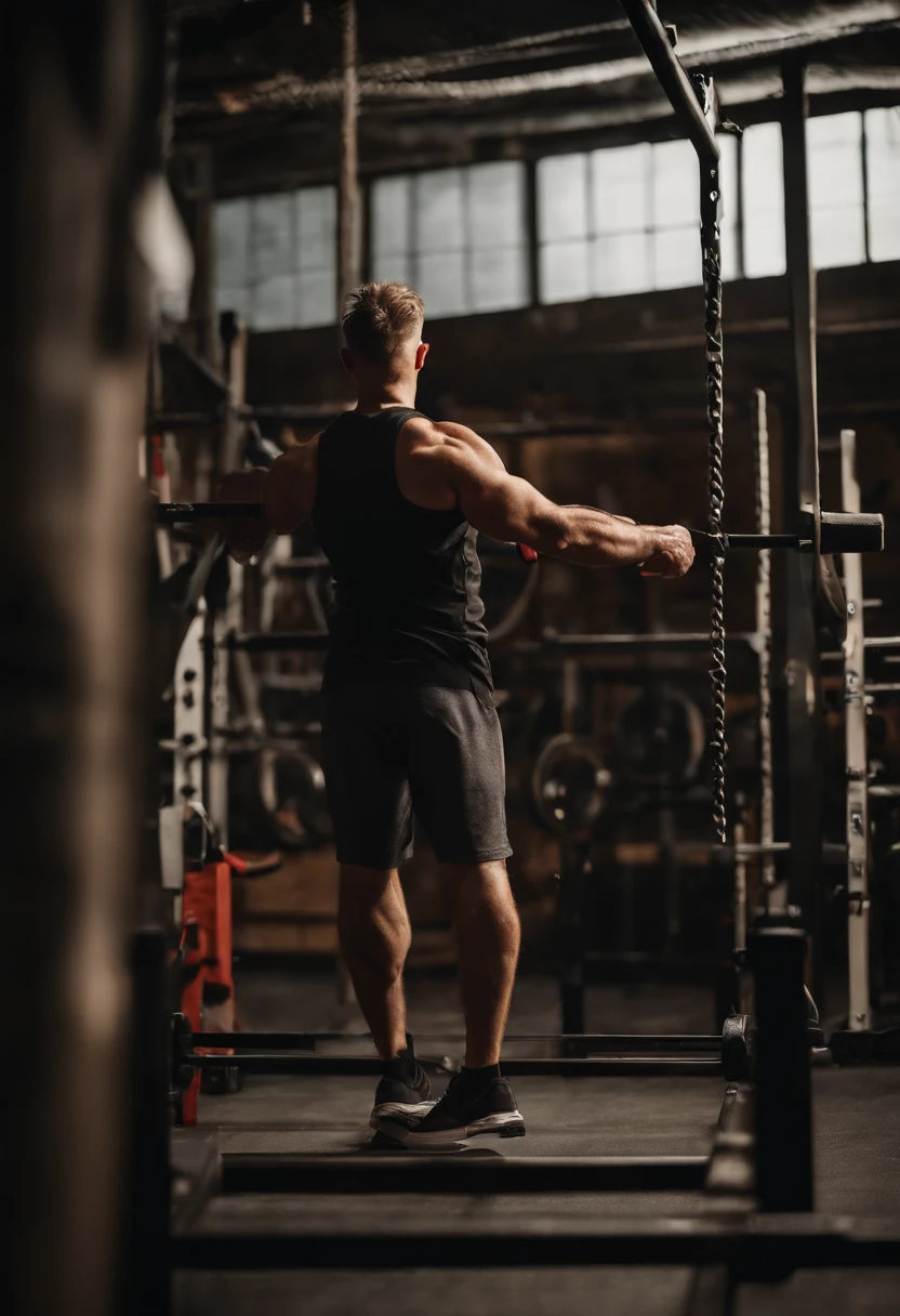 man doing pull up on a bar
