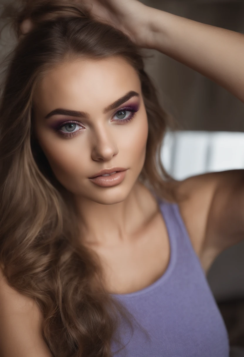 woman with matching tank top and panties, fille sexy aux yeux bleus, Portrait Sophie Mudd, Portrait de Corinna Kopf, cheveux blonds et grands yeux, selfie of a young woman, Les yeux dans la chambre, Violet Myers, ohne Maquillage, maquillage naturel, Look directly into the camera, Visage avec Artgram, dezentes Maquillage, Superbe photo du corps entier, dans la chambre, Fission