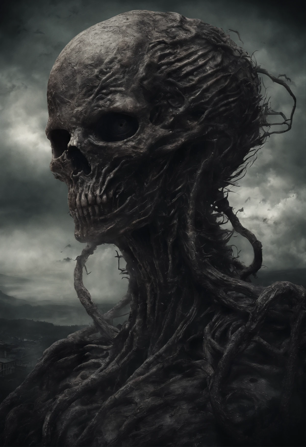 ((Best quality, 8K, Masterpiece: 1.4)),((Amazing detail: 1.3)),((illustration: 1.2)),((high resolution: 1.1)),Creepy, Horror, Worms, Dark style, Dark fantasy,Tentacle, Flesh-colored, Realistic, Dark atmosphere, Chiaroscuro, filmgrain, peristaltic,