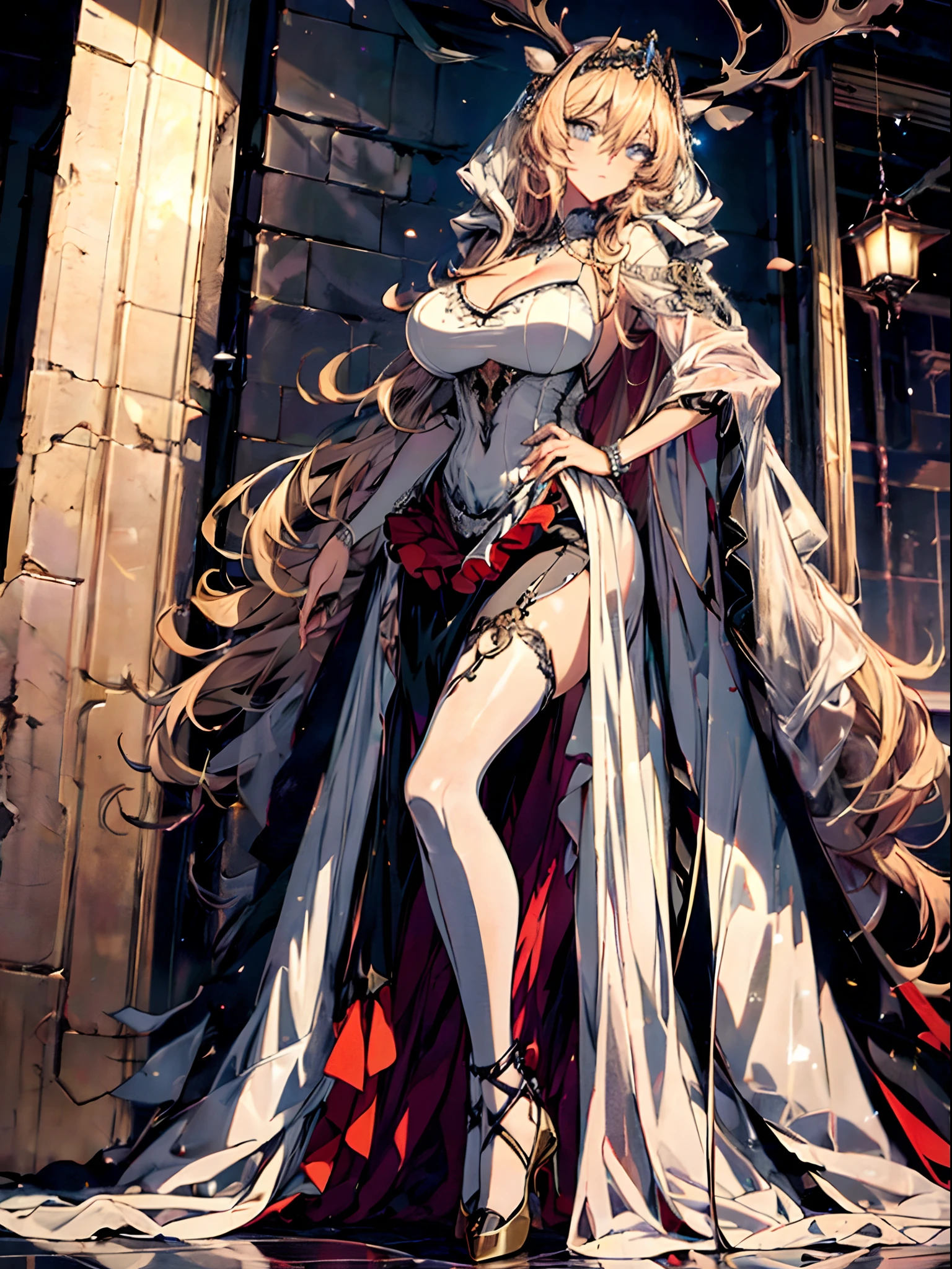 ((anime moe artstyle)),(Masterpiece),(Best Quality), (Super Detail),Illustration,((Very Delicate and Beautiful)),Focus on character,Dynamic Angle,Looking at viewer,((Solo)),standing,(((full body))),(((one noble princess in gorgeous ball gown with voluminous skirt))),detailed face and eyes,jewel-like eyes,((Very Long voluminous Hair)),gorgeous embroidery and lace,See-through,ornate ruffles,Gorgeous jewelry ornaments,(gigantic breasts,Long breasts),((gorgeous ball gown with voluminous skirt)),full body