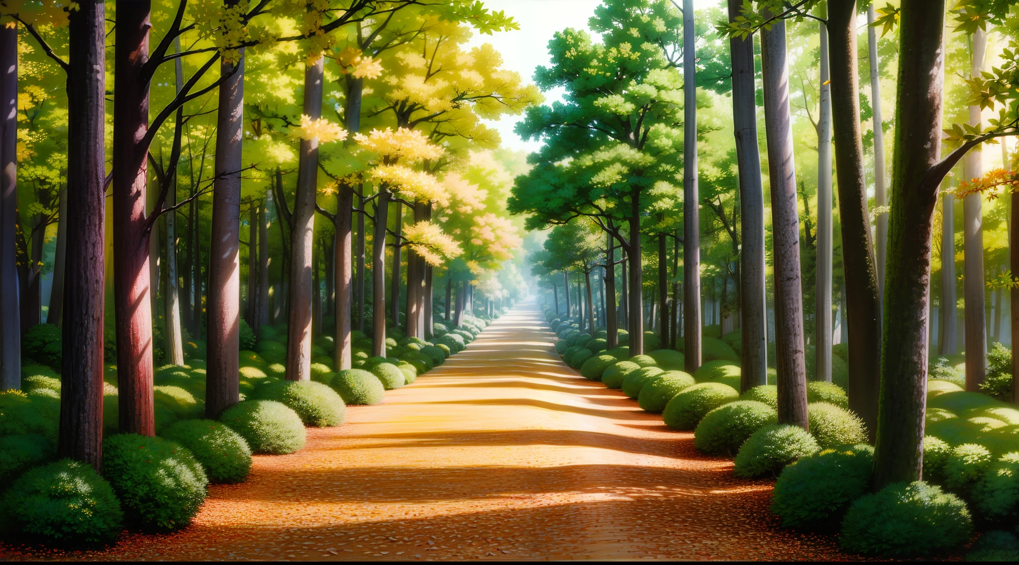 In autumn, the maple forest is endless