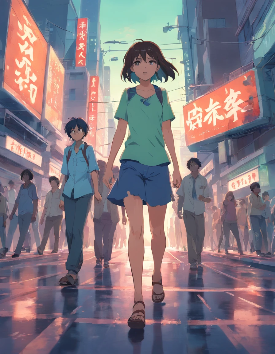 "A zombie apocalypse ravages the busy streets of a big city"