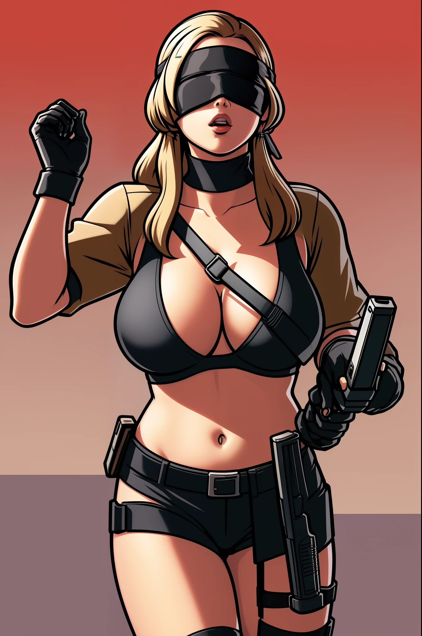 gtasa2004 cartoon of loading screen in n_2b
blindfold, black blindfold, large breasts holding a gun in tokyo