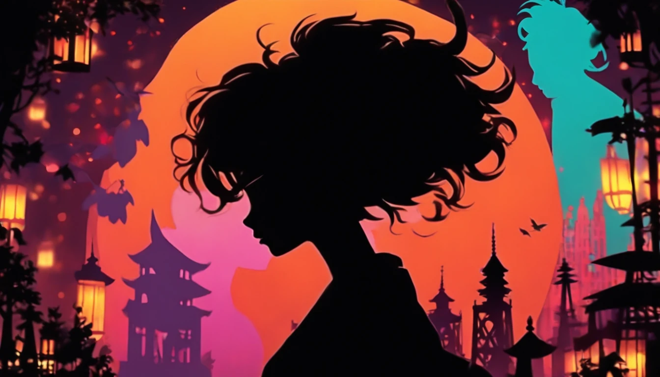(Silhouette Art,cutouts:1.6)
(((Paper cutting art,A world where only black exists:1.3)

(Cowboy Shot),1 girl,Solo,
(Girl in kimono,profile:1.2),wine bottle、crowd

break
(Colorful colored neon lights)
Textured glass background,Tarot card atmosphere