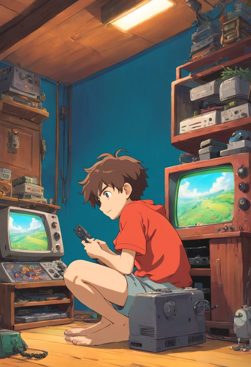 boy that play with console