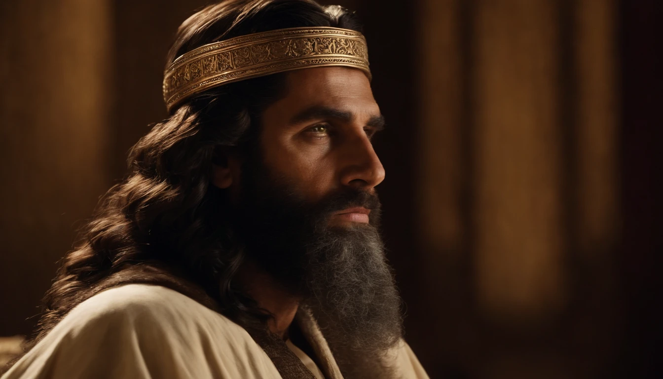 The prophet Ezekiel was an ordinary-looking man, com cabelos e barba pretos e olhos escuros. He was a priest who lived in Jerusalem, but he was taken captive to Babylon by King Nebuchadnezzar in 597.C. ao fundo a cidade de jerusalem