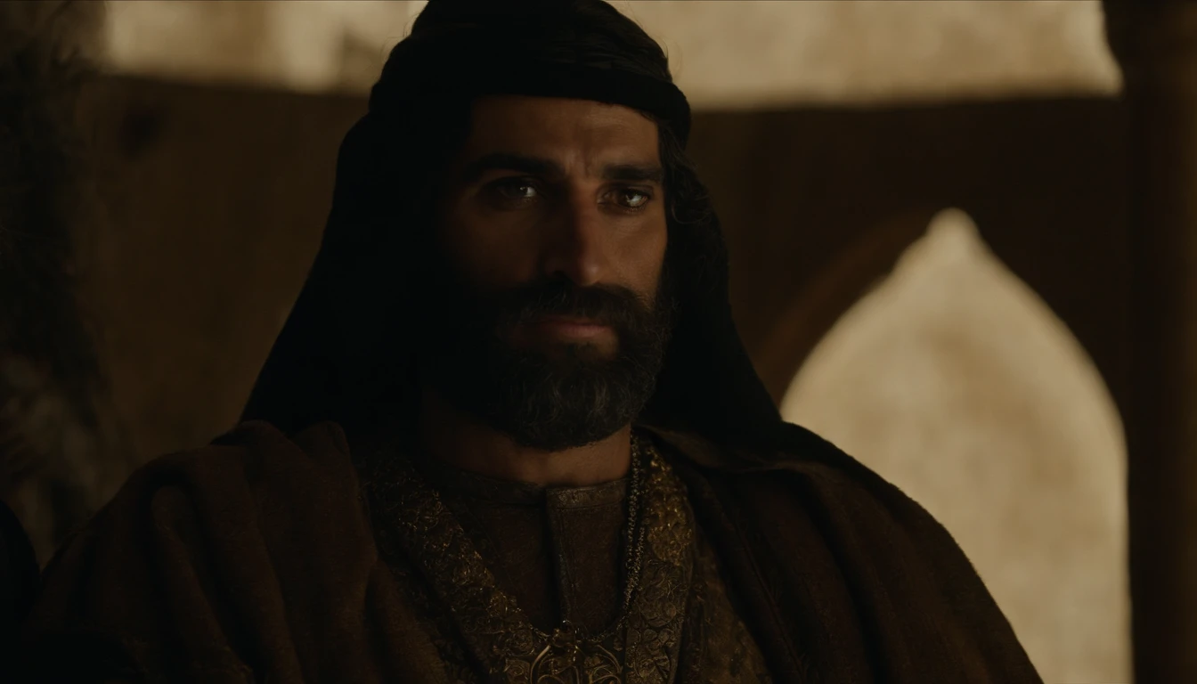 The prophet Ezekiel was an ordinary-looking man, com cabelos e barba pretos e olhos escuros. He was a priest who lived in Jerusalem, but he was taken captive to Babylon by King Nebuchadnezzar in 597.C. ao fundo a cidade de jerusalem