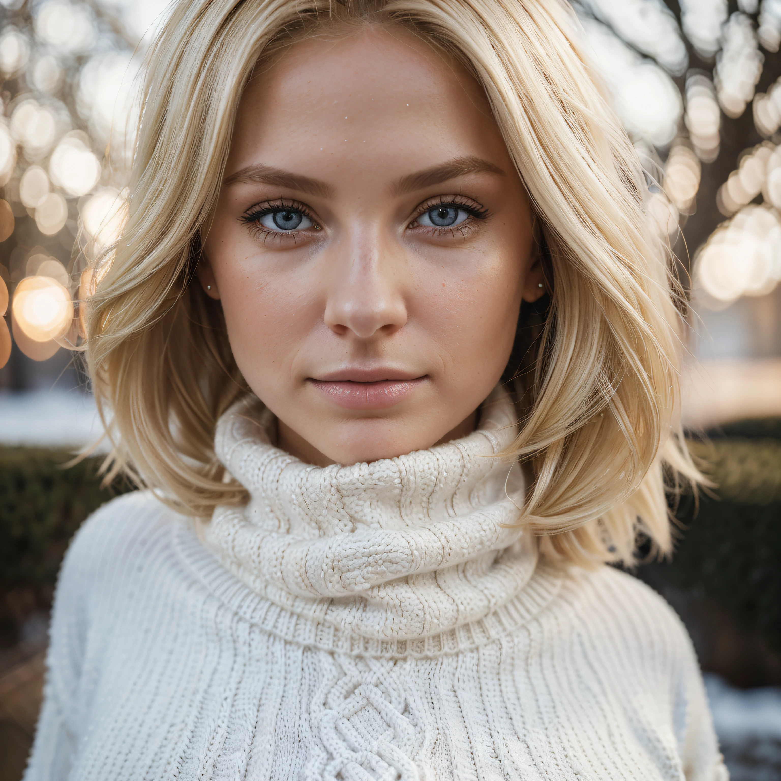 from_below (KimberlyNobodySD15:1.0) ((blonde)) modelshoot style centered portrait of beautiful woman (white wool yarn sweater:1.1) outdoors winter beautiful blue sky, (masterpiece:1.2) (photorealistic:1.1) (bokeh) (best quality) (detailed skin:1.2) (intricate) (8k) (HDR) (cinematic lighting) (sharp focus)