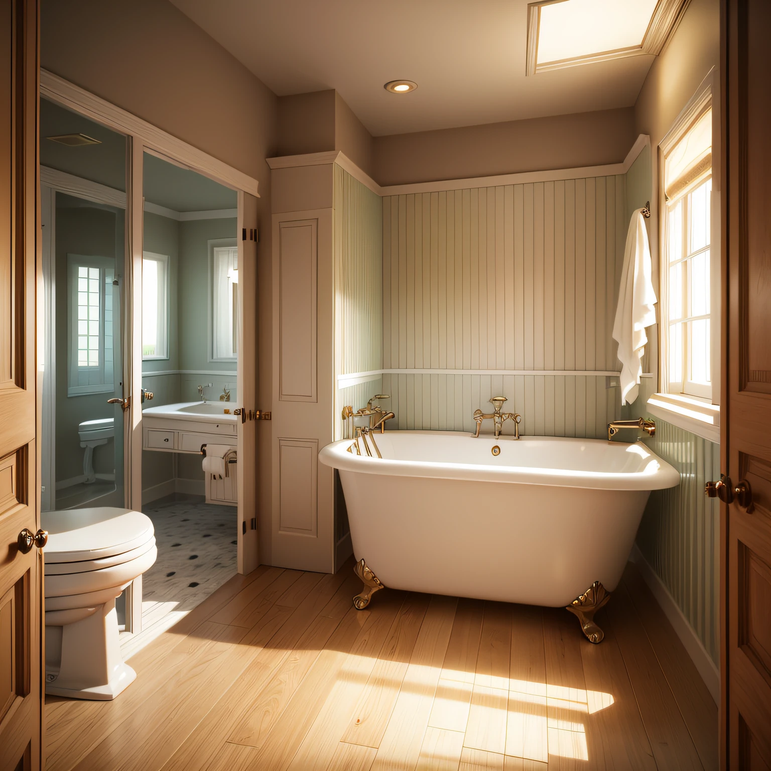 Simple traditional bathroom designs with Bathtub and Shower Enclosure