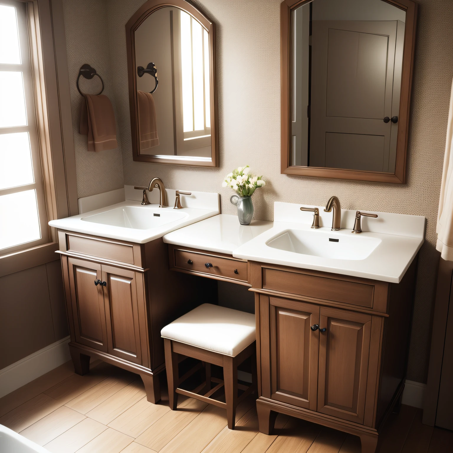 Simple traditional bathroom designs with Vanity and Pedestal Sink