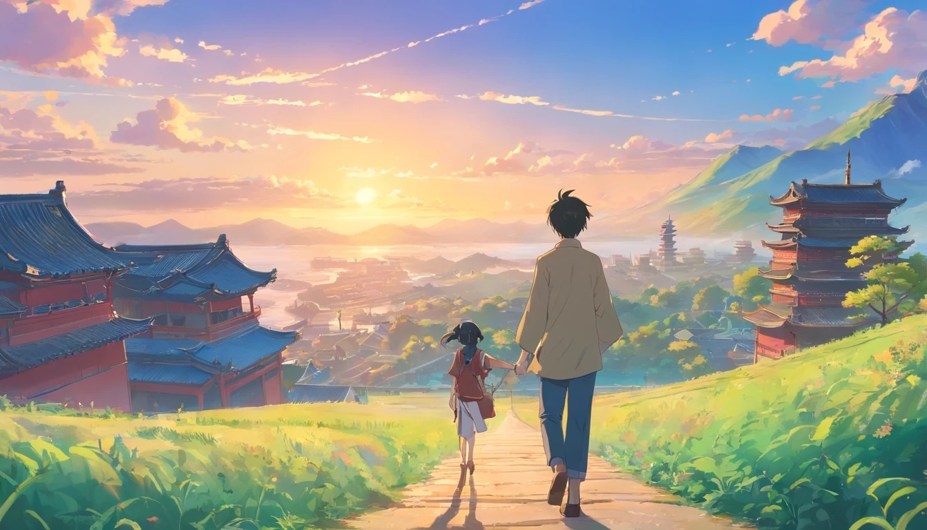 Three countries in East China,A handsome and powerful man,Stand hand in hand,There was determination and determination in his eyes。It was surrounded by a ruined landscape,Symbolizes the tyranny of Dong Zhuo。Presented in a manized style。