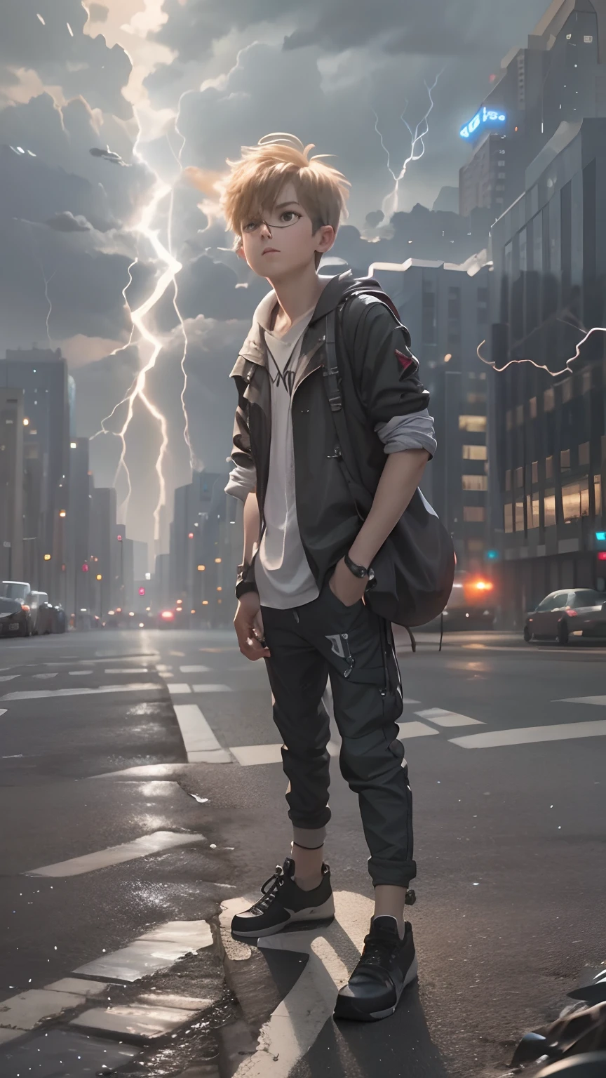 Smart boy lightning background full 4K HD quality