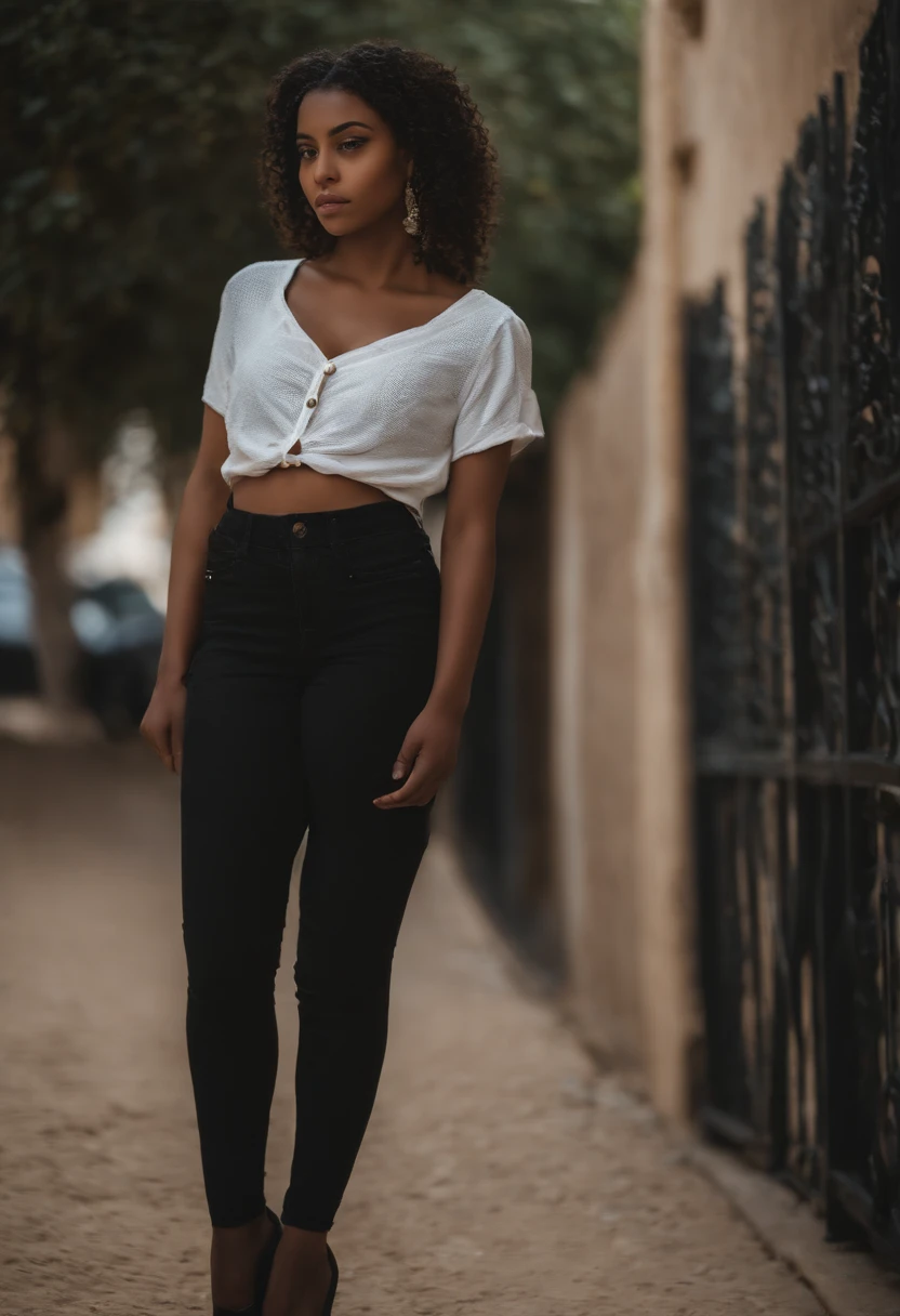 fille, africain, noir, The eyes of Anbar, cheveux longs, to 19 years ,porter un short sexuel ,corps entier, pouty lips, belle poitrine et taille fine