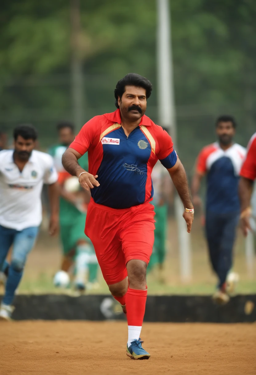 Malayalam actor Mammootty plays football. HD PHOTOS