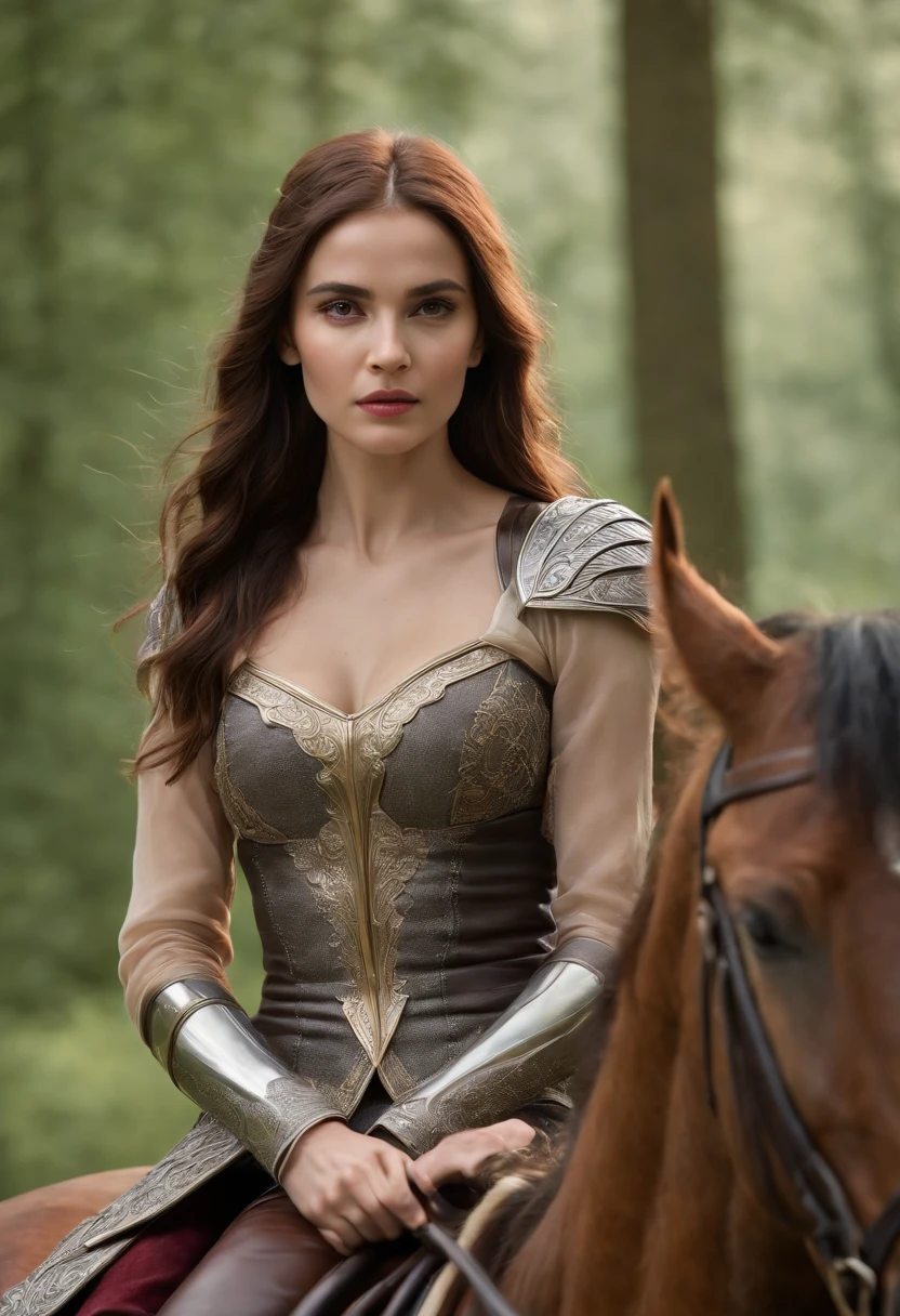 An epic photography of a Valkyrie warrior on a horse riding into the battlefield, intense action, cinematic rim light, intense action, dynamic juxtaposition, young warrior, very high quality face, exploitable image, long windy hair, stylized dynamic folds, very rustic and beautiful woman, full focus, tiltshift, ethereal, cinematic, movie still, cinematic lighting, photograph, detailed symmetric realistic face, extremely detailed natural texture, peach fuzz, long hair, masterpiece, absurdres, nikon d850 film stock photograph, kodak portra 400 camera f1.6 lens, extremely detailed, amazing, fine detail, hyper realistic lifelike texture, dramatic lighting, unrealengine, trending on artstation, cinestill 800 tungsten, looking at the viewer, photo realistic, RAW photo, TanvirTamim, high quality, highres, sharp focus, extremely detailed, cinematic lighting, 8k uhd,-imagine-