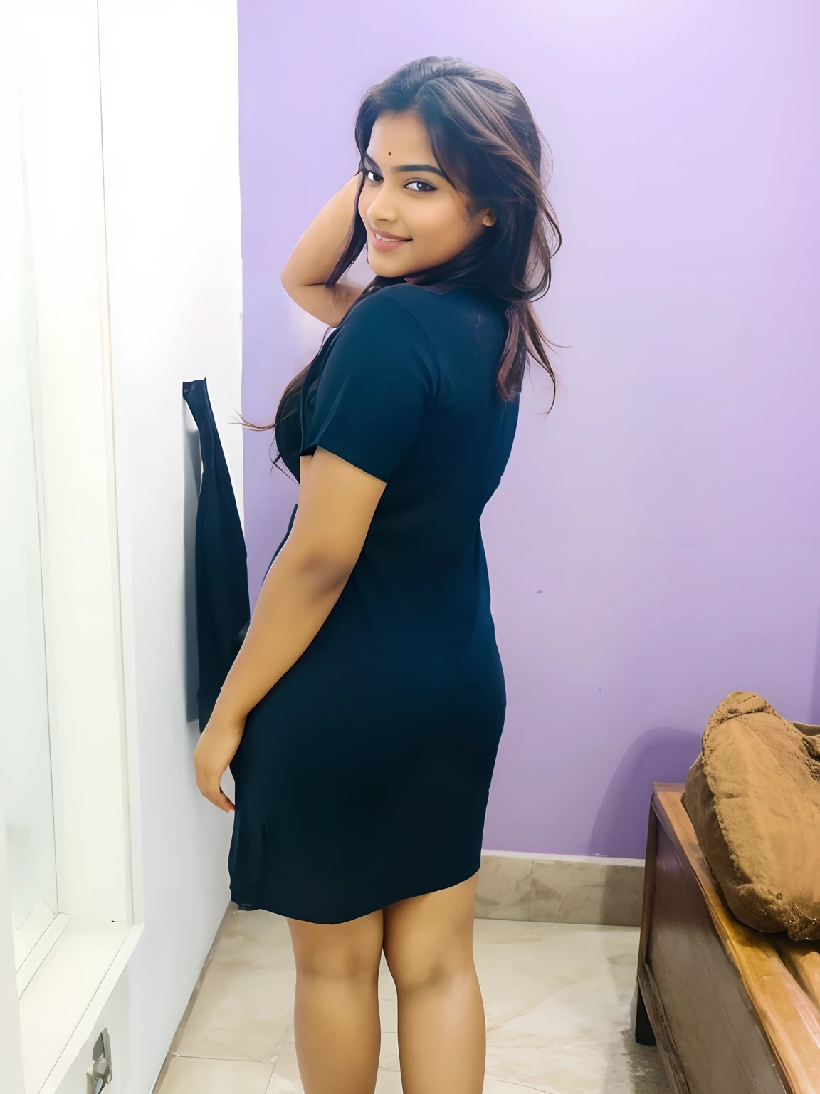 (masterpiece), 8k, photo-realistic, indian girl, perfect thick figure,perfect face, seductive smile, candid photo,