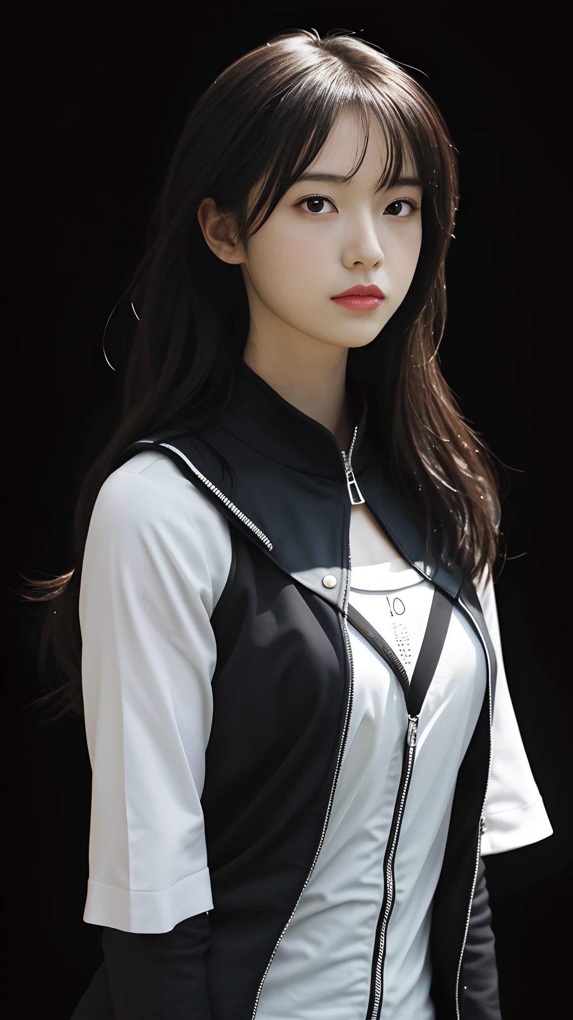 1girll,Moyou,full bodyesbian,Black background,characters are full of composition,