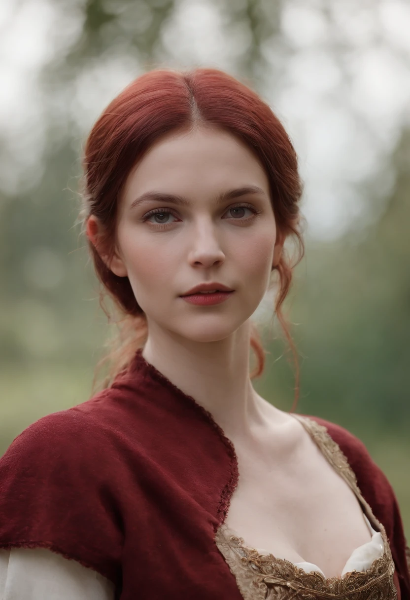 (((A deep reddish wound runs down his left cheek))) teint clair, woman about 19 years old, cheveux blancs naturels, Oreilles pointues, Elfa, elfe, Elf lineage, yeux verts distincts, Wearing kohl, mince et gracieux, beau, Candlelight in a medieval setting, Mise au point ultra nette, Realistic shooting, without clothes, Tetradic colors (cicatrice:1.4)