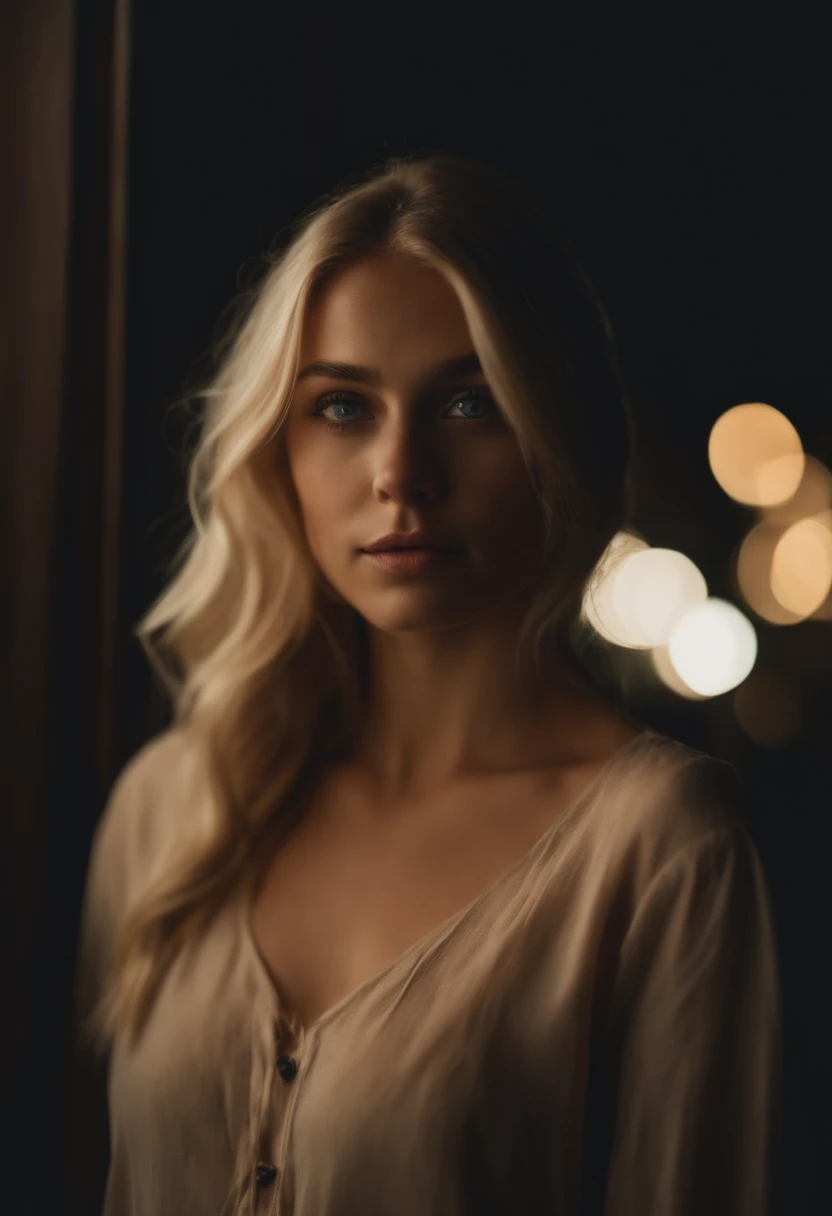 Portrait d'une fille blonde au yeux bleus 4k hd