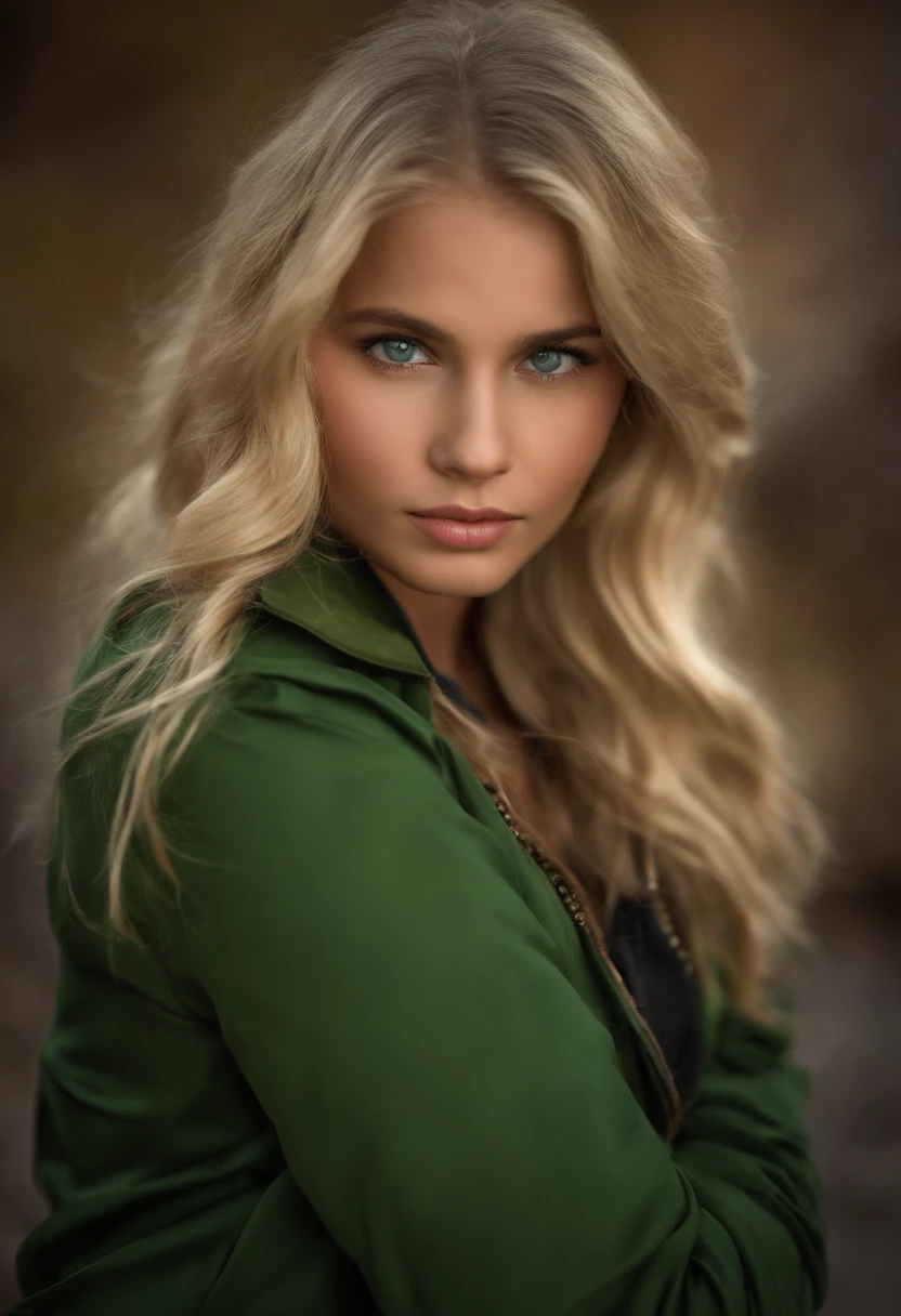 1girl, sozinho, rosto, retrato, cabelos longos, rabo de cavalo, blonde hair, olhos verdes, seios grandes, (jaqueta de couro preta:1.2) , clivagem, escola, Corar, Looking at the Viewer,