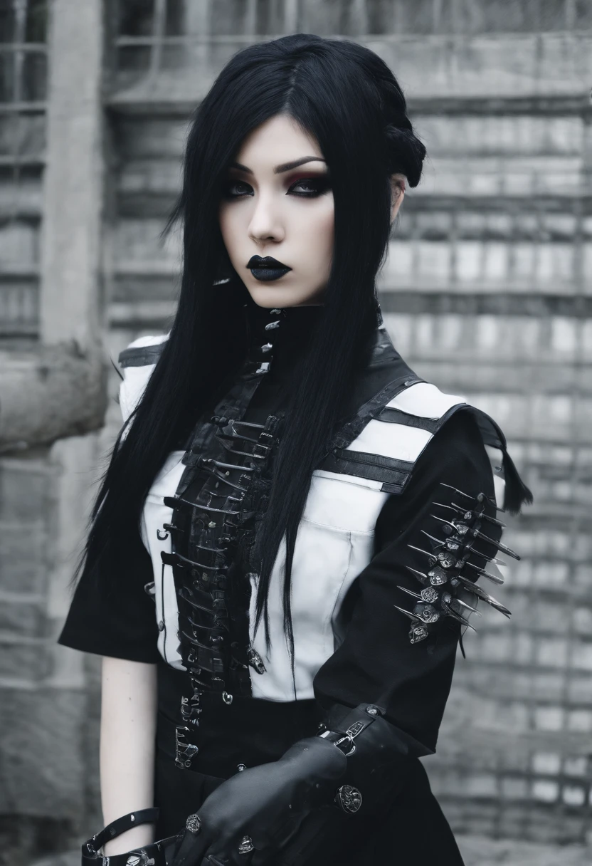 traditional japanese emo geisha skinhead, hairgoth, emo goth spikey fashion shoot editorial style, Hypebeast ultra fast fashion gang signs with goth emo accessories