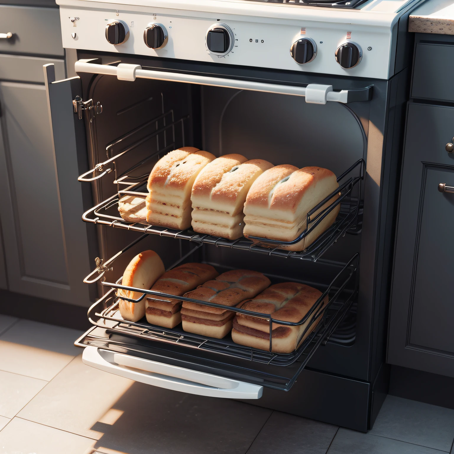 Black slate appliances with  Baking Beauty